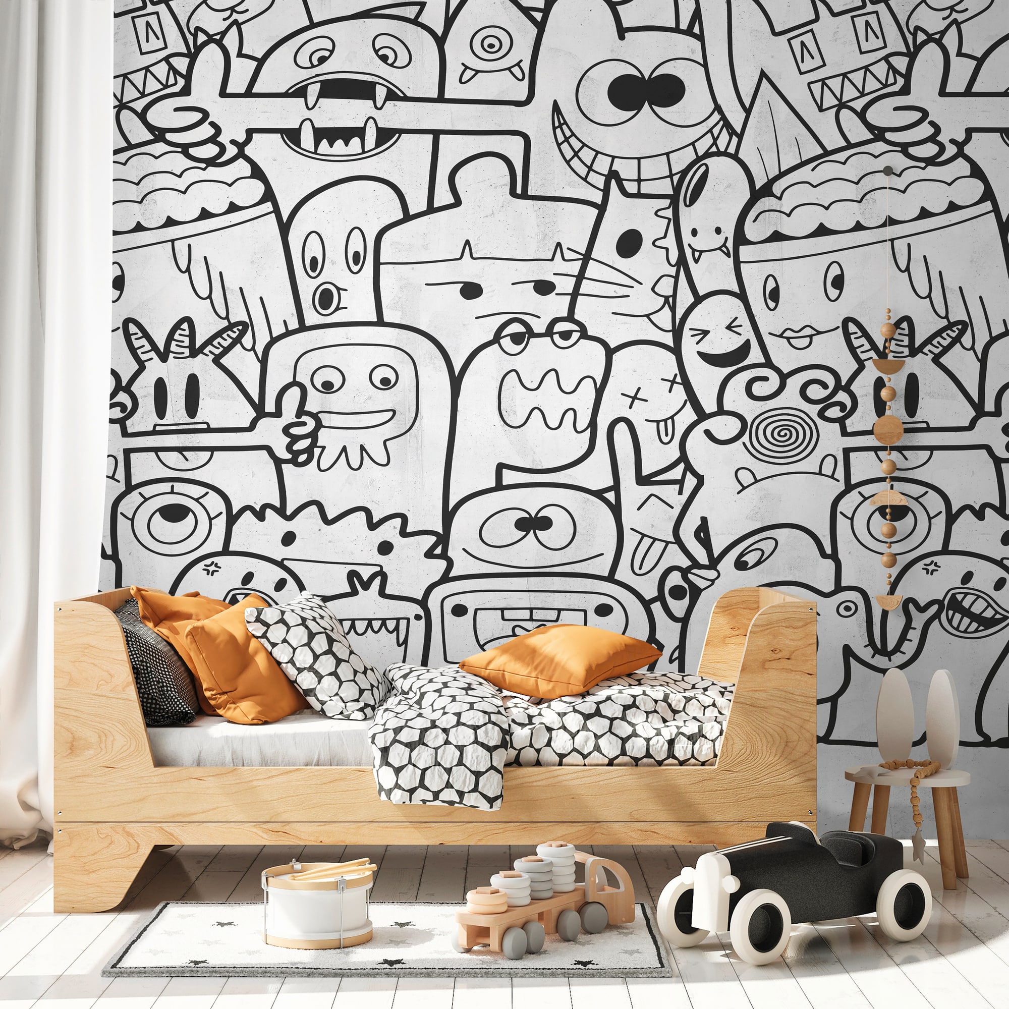 A.S. Creation Fototapete The Wall III 398261 Ein Motiv pro Rolle Kinderzimmer Schwarz Weiß