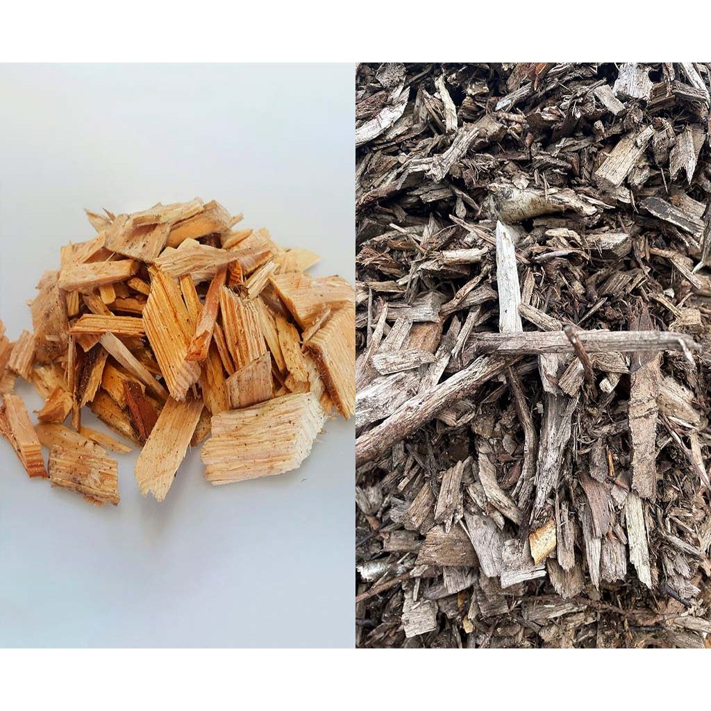 Hackschnitzel 15 - 55 mm Holz Braun Gartendekoration Vorgarten GSH