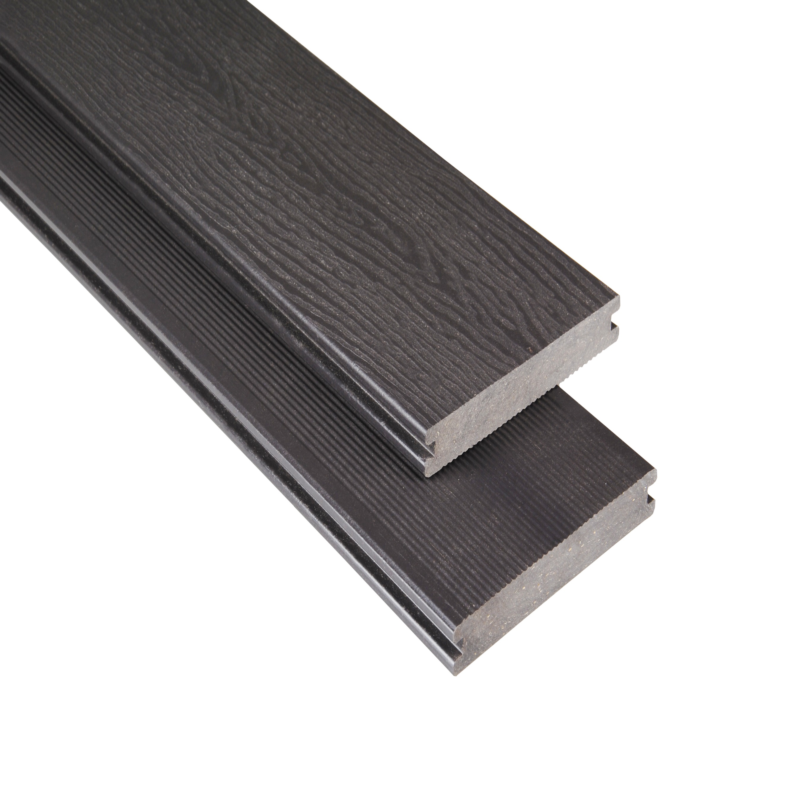 WPC Terrassendiele 19 x 2 cm Bodendiele Hohlkammer XL Graubraun Mattiert Kovalex