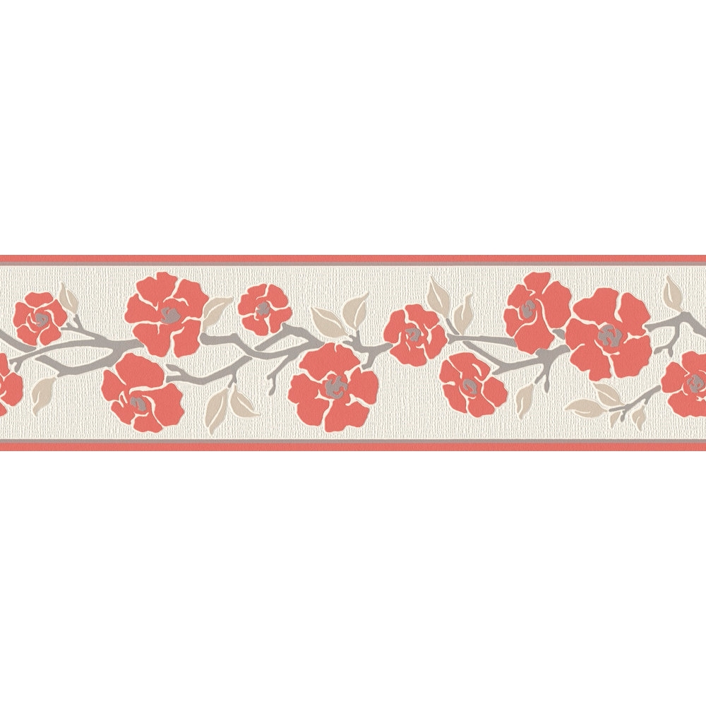A.S. Creation | Only Borders 11 | 384324 | Vliesbordüre | Blumenoptik | 5.00 x 0.17 m | Rot