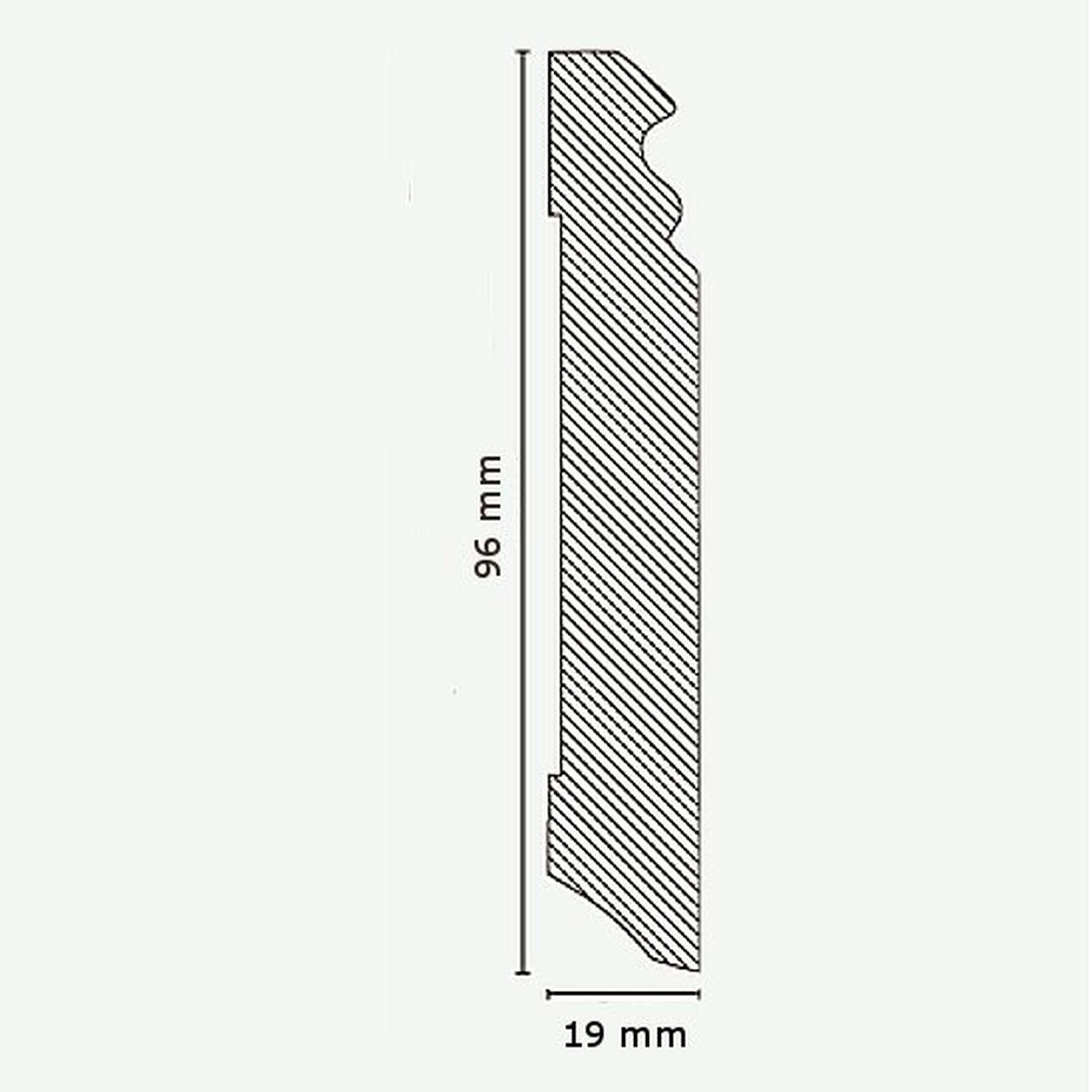 Innen- oder Außenwinkel Hamburger Sockelleiste MDF foliert 19 x 96mm by PROVISTON