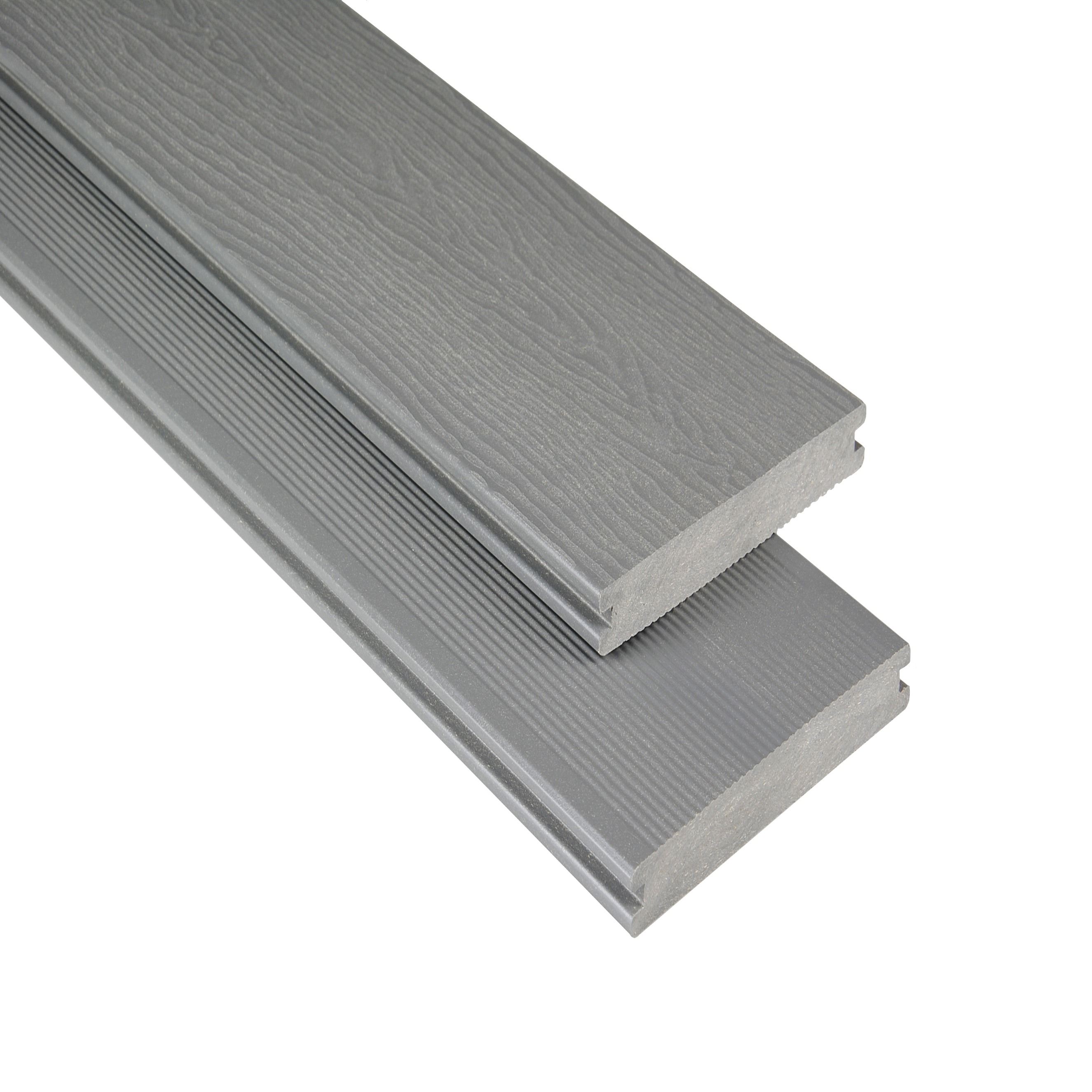 WPC Terrassendiele 14.5 x 2 cm Bodendiele Vollprofil Massiv Grau Unbehandelt Kovalex