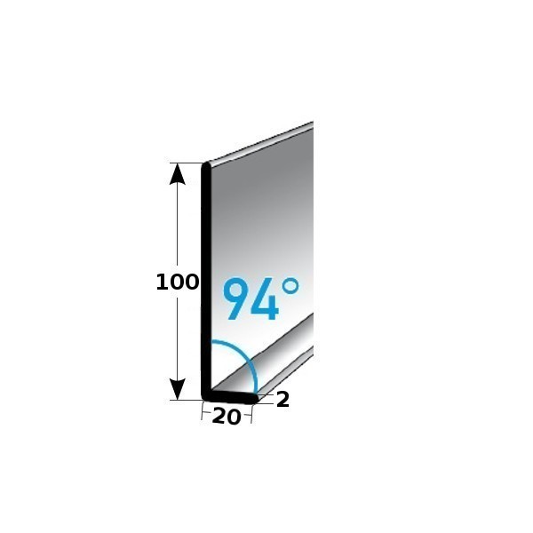 Auer Sockelleiste Metall H 100 mm Winkel 94° Sockelleiste Aluminium Wasserfest Modern