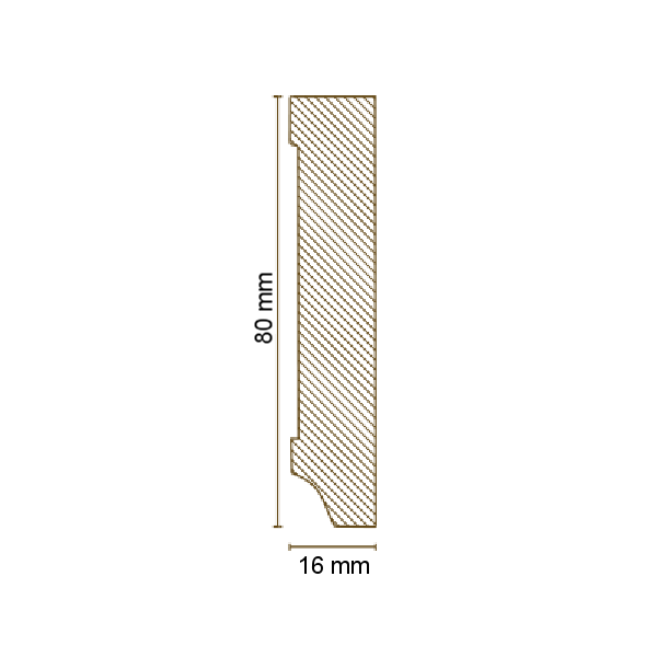 Fußleisten / Sockelleisten "Celle" (MDF foliert / 721.168.46) - Farbe: Stahl natur (Default) 2