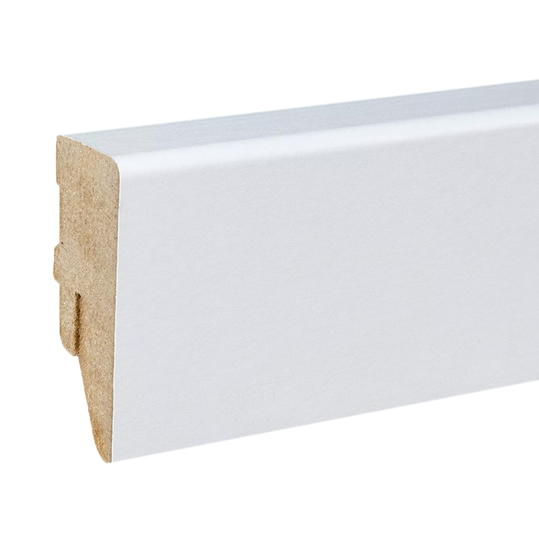 Kosche | Sockelleiste Cremona-7 | MDF | 71577 | 19 x 50 x 2500 mm | Weiß | Foliert | Abgerundet