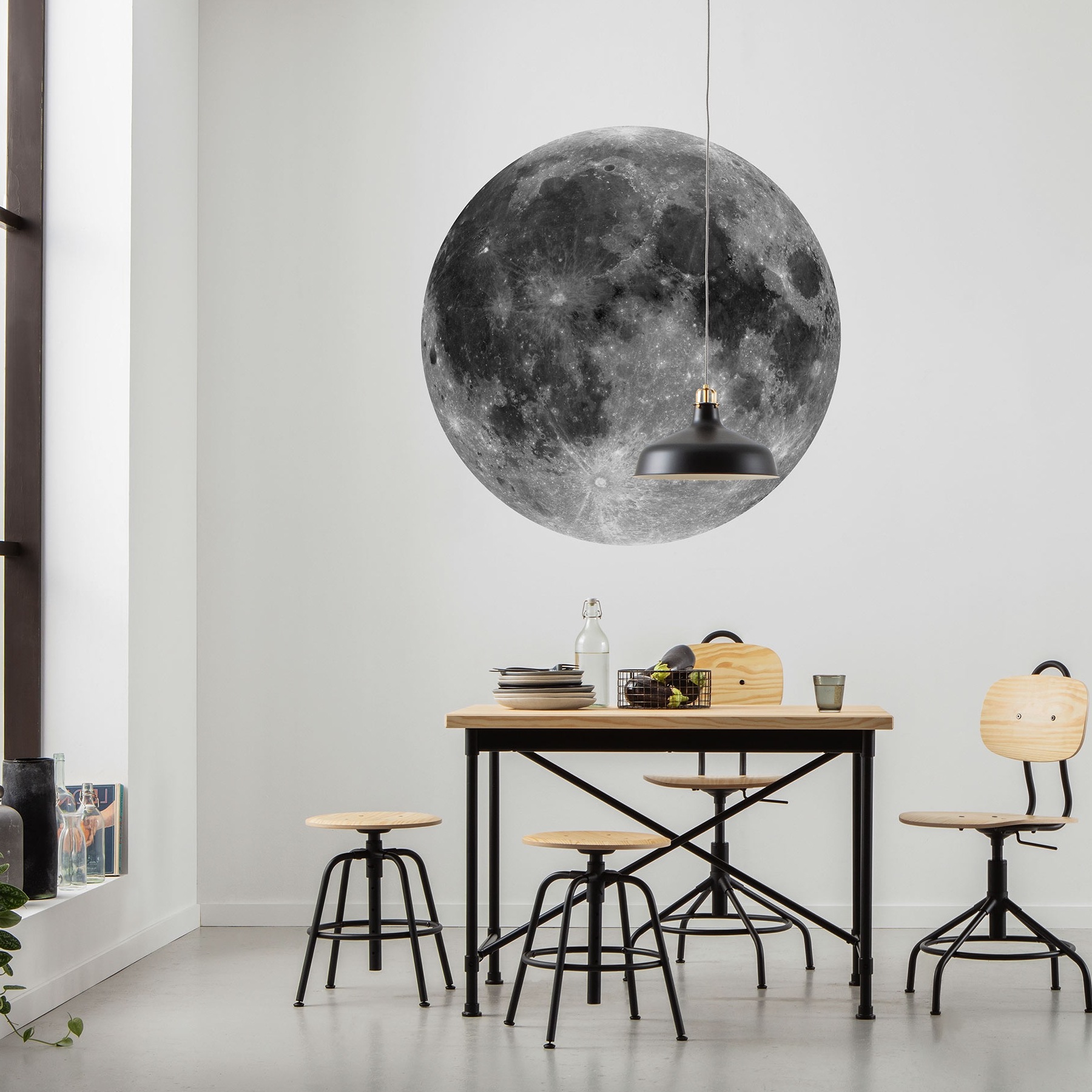 Komar Fototapete Disney Dot Moon 125 x 125 cm Vlies Selbstklebend Moon Take off! Expedition Mond