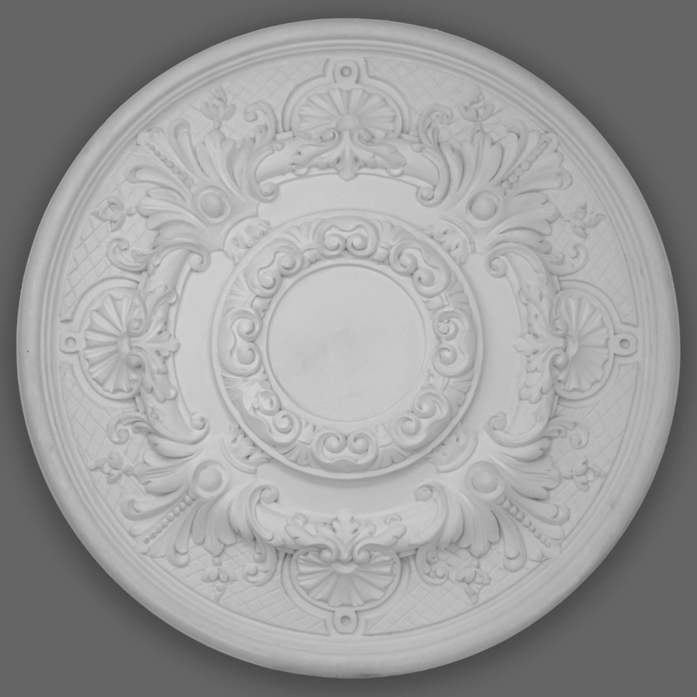 PROVISTON | Gips Rosette York | Echter Gipsstuck | Ø55 cm | Stuckrosette