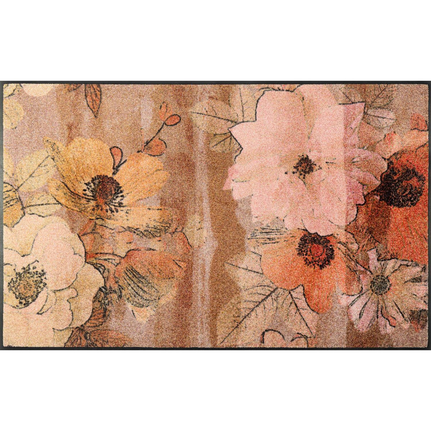 Fussmatte Retro Roses Schmutzfangmatte waschbar versch. Größen wash+dry Design