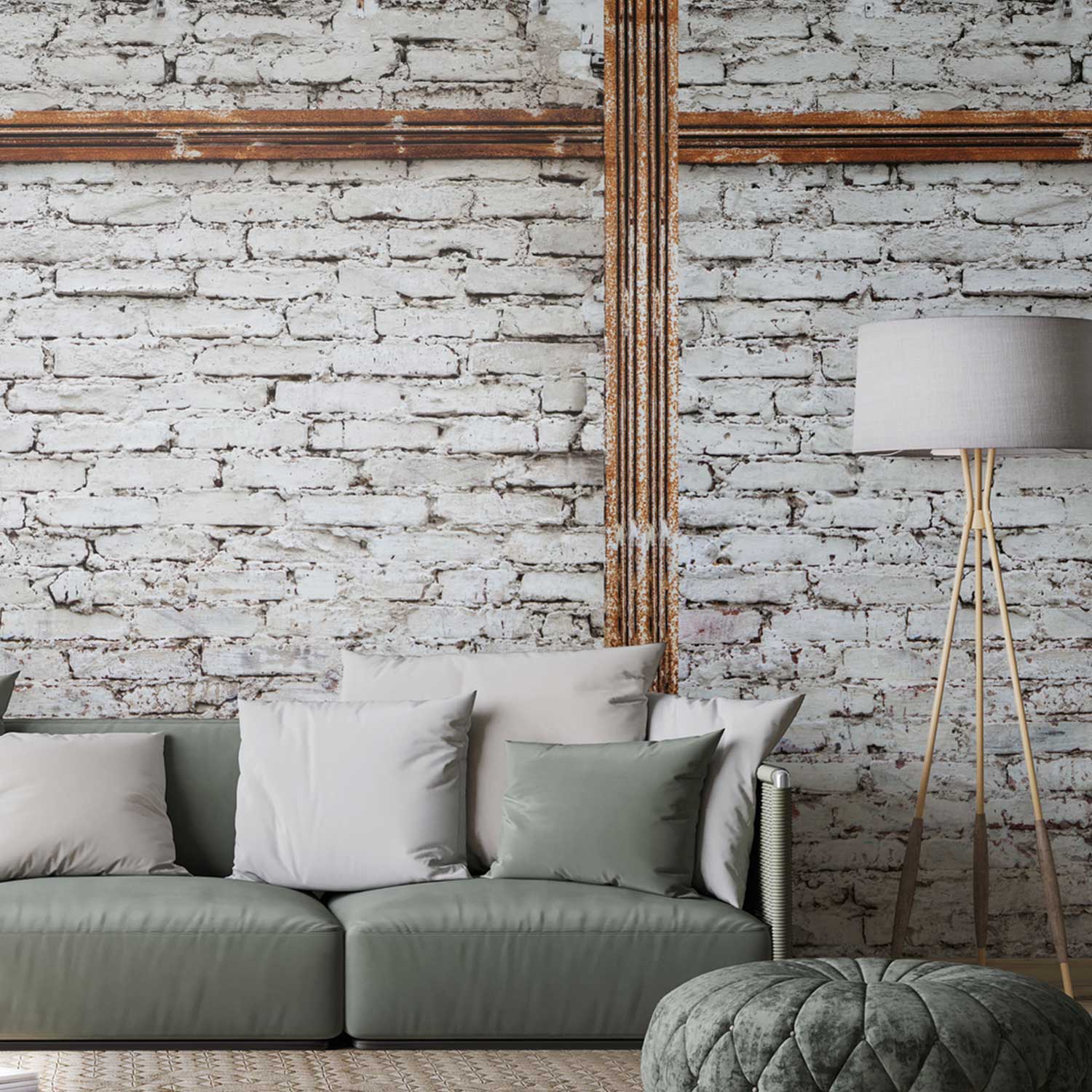 Tadessi Fototapete Steinoptik M1-No.10255 Digitaldruck Tapete Weiß Grau - Vintage Industrial Loft