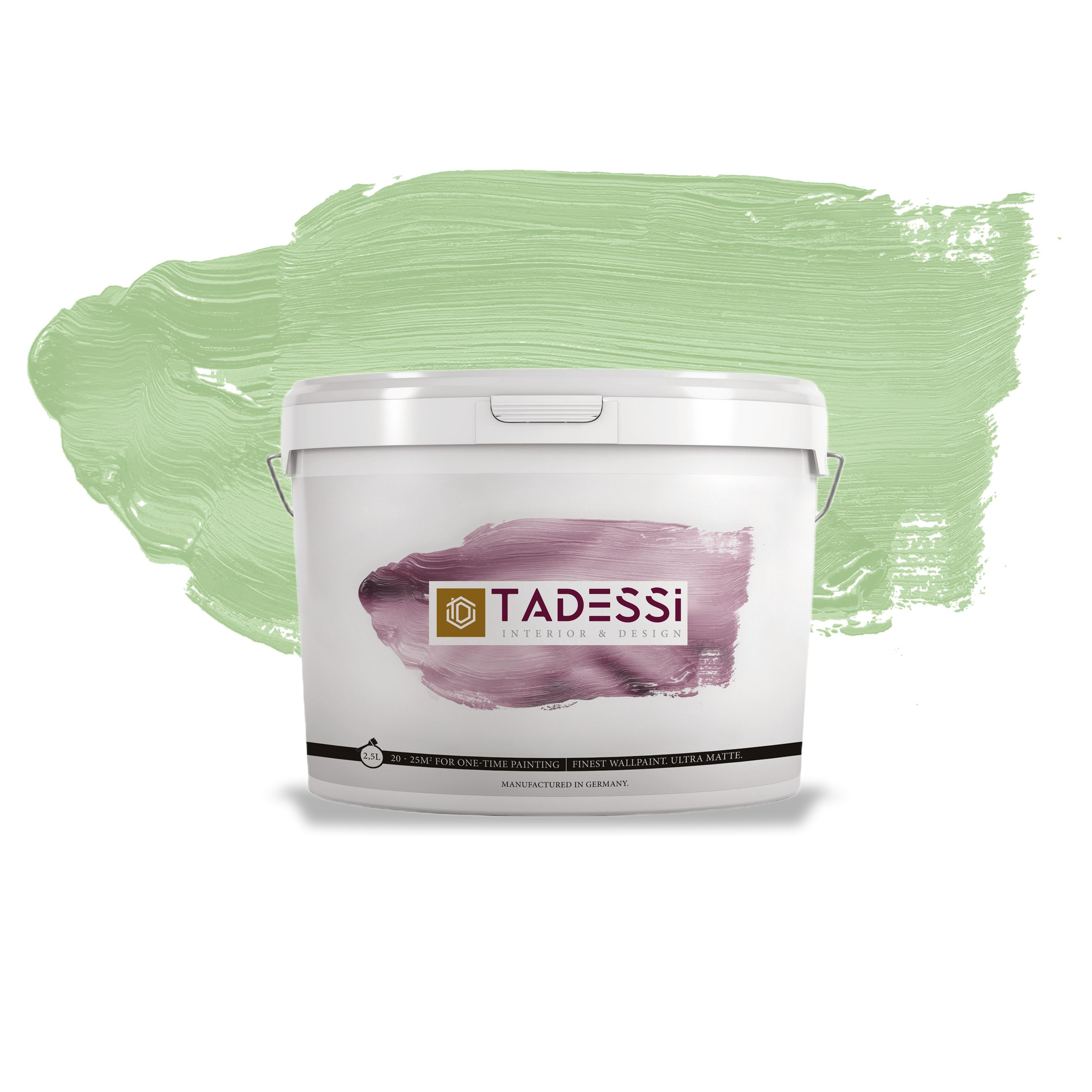 TADESSI Color Vista - Wandfarbe Pastellgrün - Helles Sage Green - Hochwertige matte Innenfarbe
