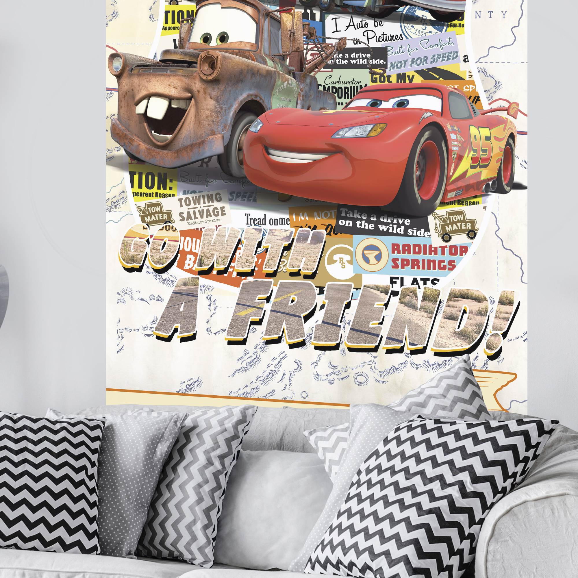 Komar Fototapete Disney Cars Take The Open Road 200 x 120 cm Digitaldrucktapete Vlies McQueen
