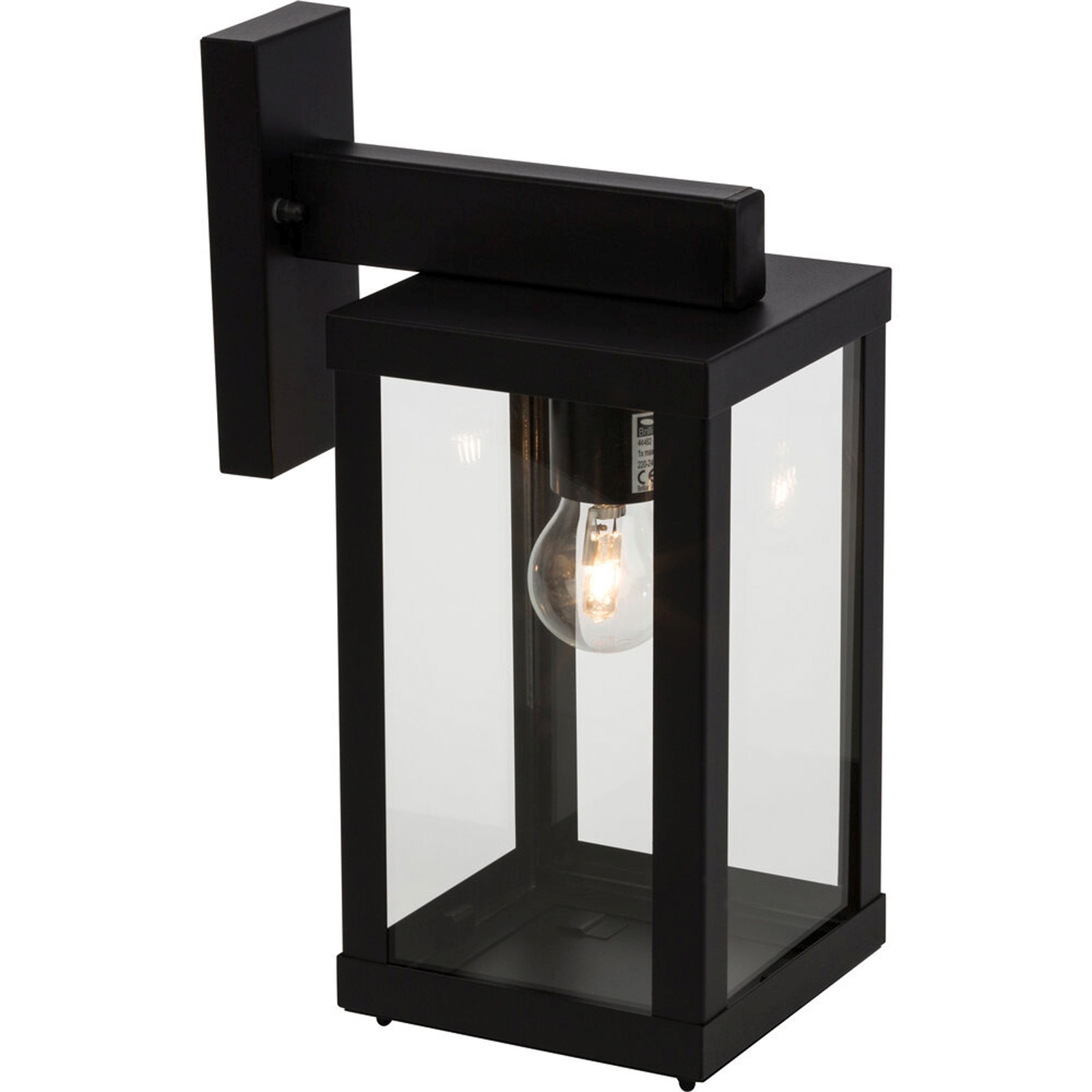 Wandleuchte 35.5 x 22.5 x 15 cm Schwarz Glas Wandlampe Eckig Modern Harmonisch