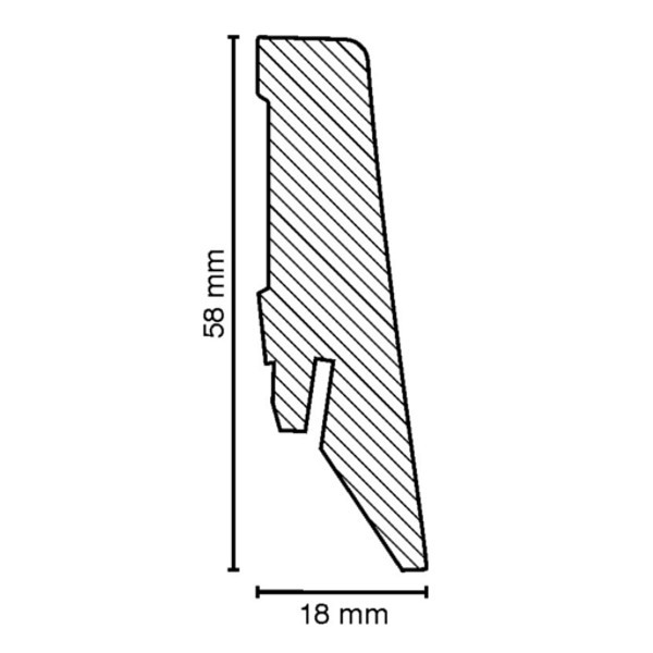 Sockelleiste "Coburg" (MDF foliert / 718.5831) Zeichnung