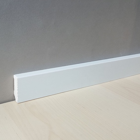 Fußleiste "Zwickau" Massivholz 10 bis 16 x 40 x 2500 mm Weiß moderne Sockelleiste by PROVISTON