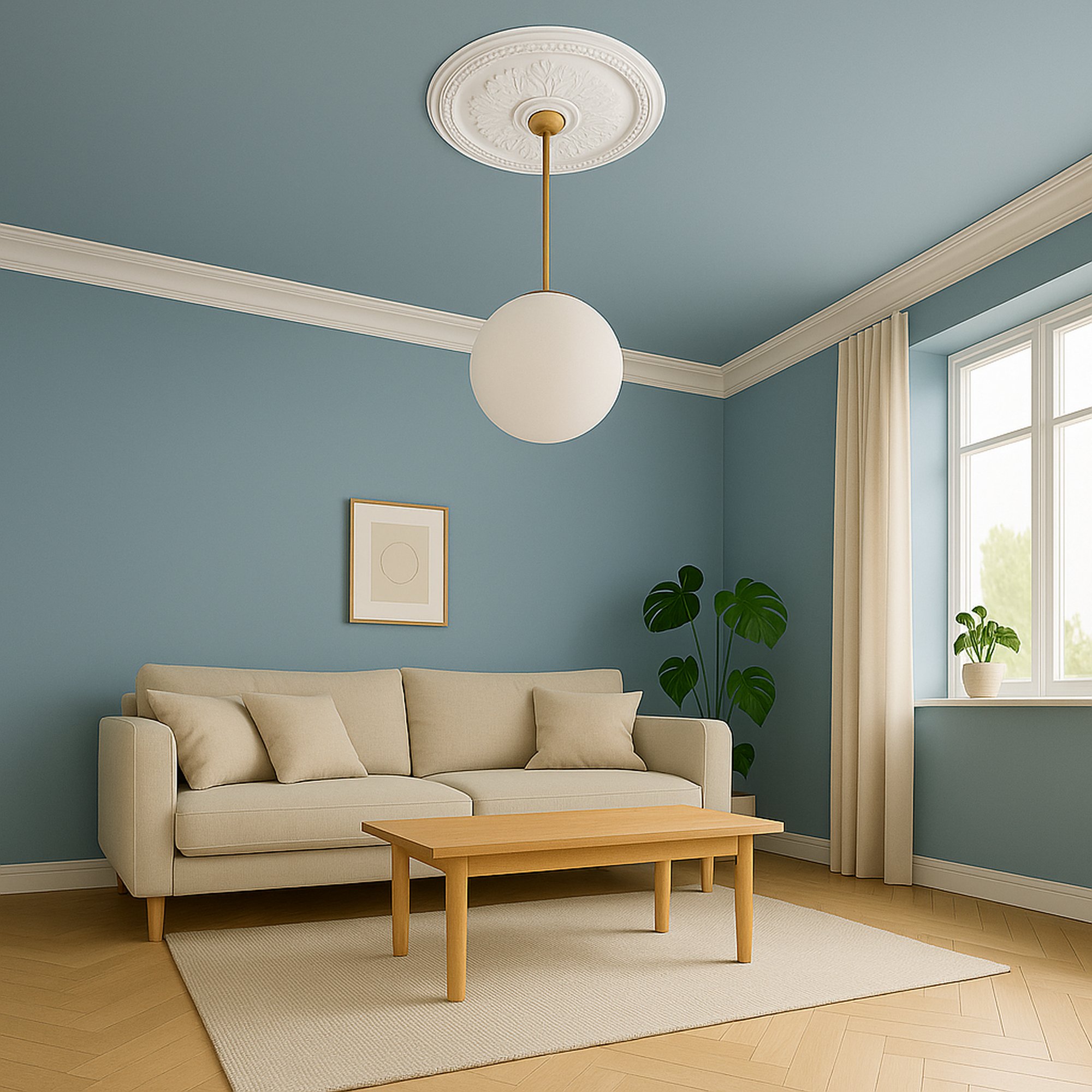 Mardom Rosette / Deckenkuppel B3023 Profoam 592 x 85 x 592 mm Weiß Stuckrosette Deckenrosette Rund