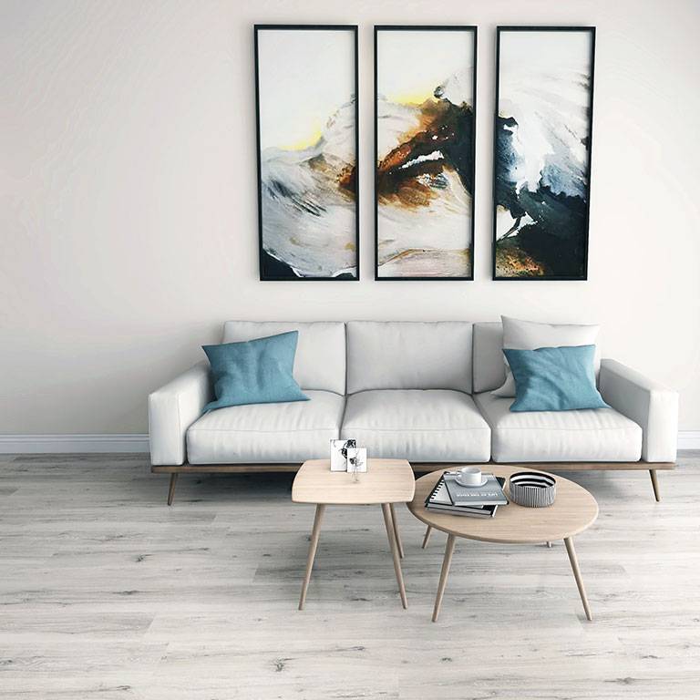 Check One Vinylboden 2430 Varrel 1220 x 180 x 4.5 mm Klick Vinyl Holzoptik Eiche Hellgrau