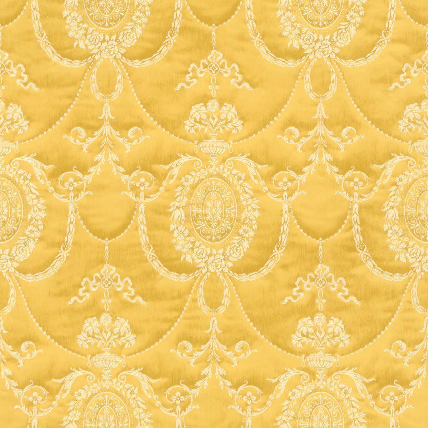Rasch | Trianon XIII | 570847 | Vliestapete | Barock | 0.53 x 10.05 m | Weiß | Gelb