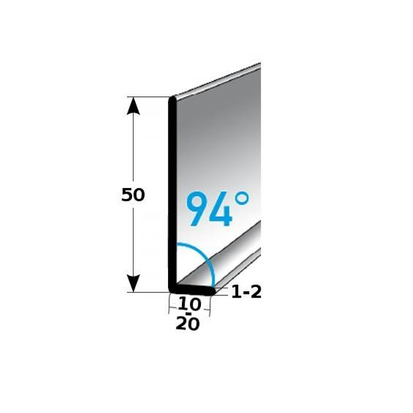 Auer Sockelleiste Metall H 50 mm Winkel 94° Sockelleiste Aluminium Wasserfest Modern