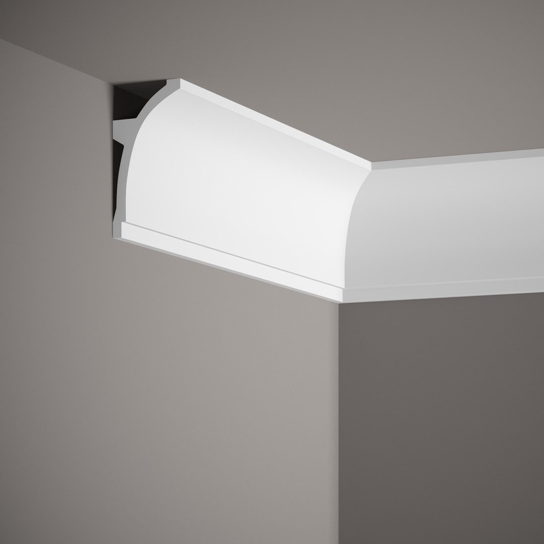 PROVISTON | Lichtleiste "NEC100" | 50 x 100 x 2000 mm | Weiß | Deckenleiste | Stuckleiste | Modern