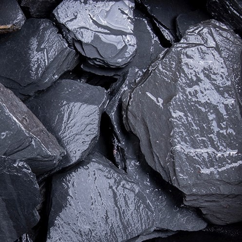 Canadian Slate 30 - 80 mm Edelsplitt Schiefer Naturstein Schwarz Braun Garten Steine GSH