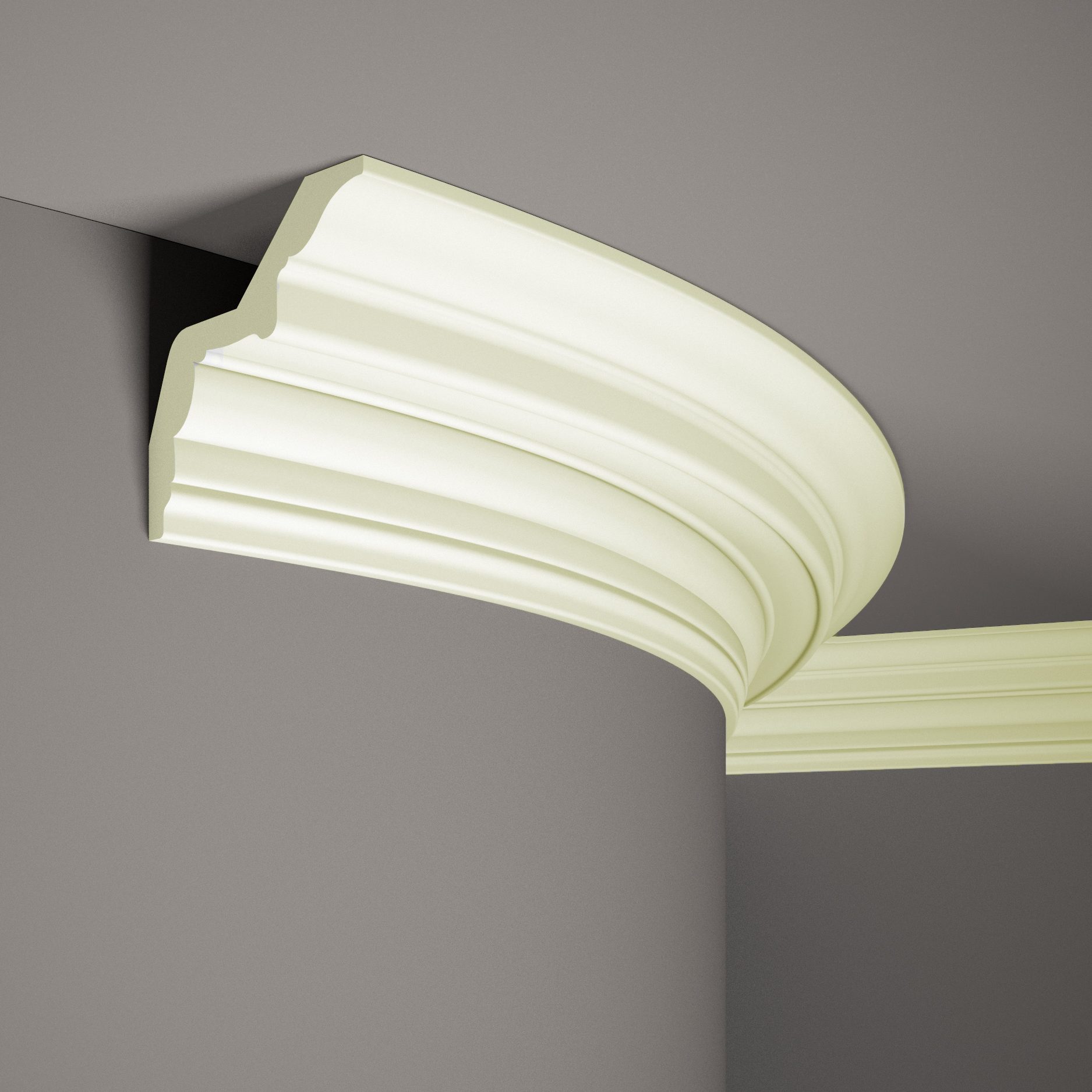 Mardom flexible Deckenleiste MDB169F Profoam 126 x 124 x 2000 mm Weiß Stuckleiste biegsam