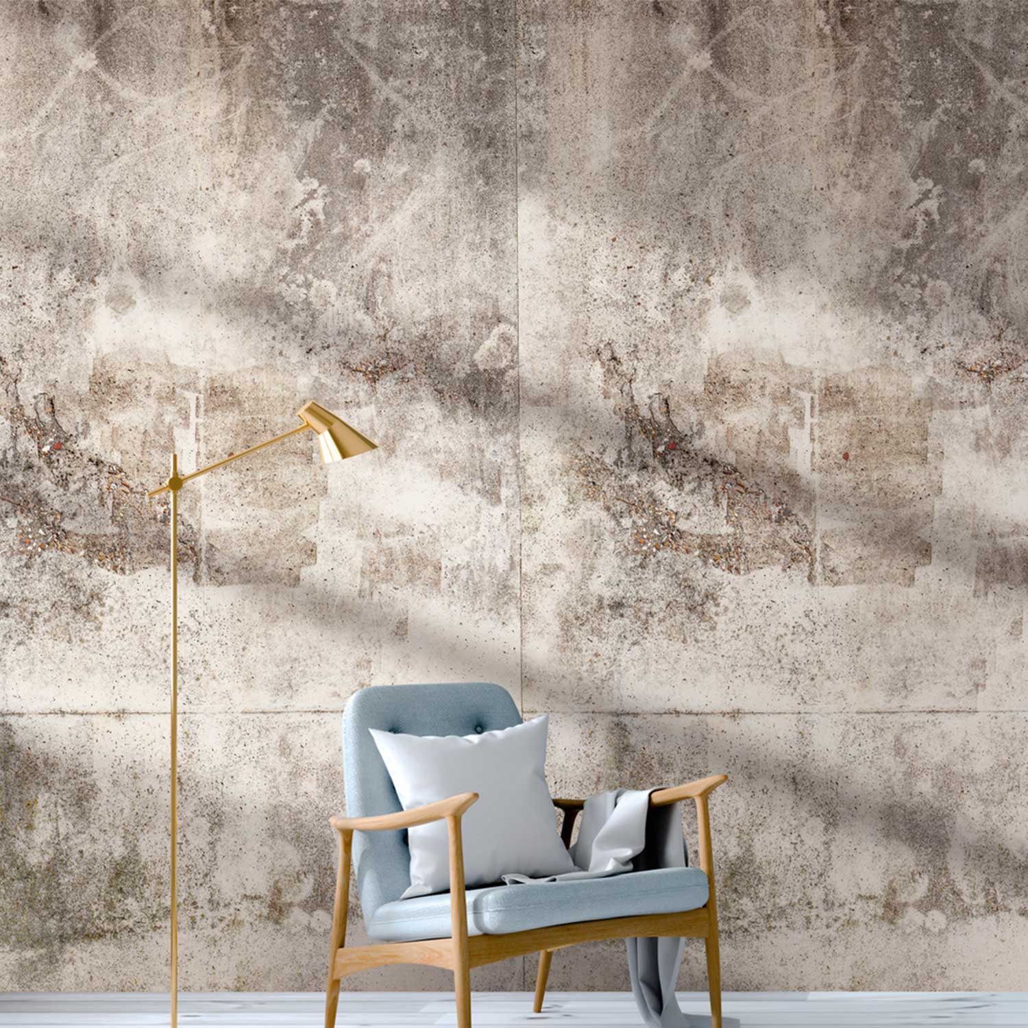 Tadessi Fototapete Betonoptik M1-No.10256 Digitaldruck Tapete Grau Weiß - Vintage Industrial Loft