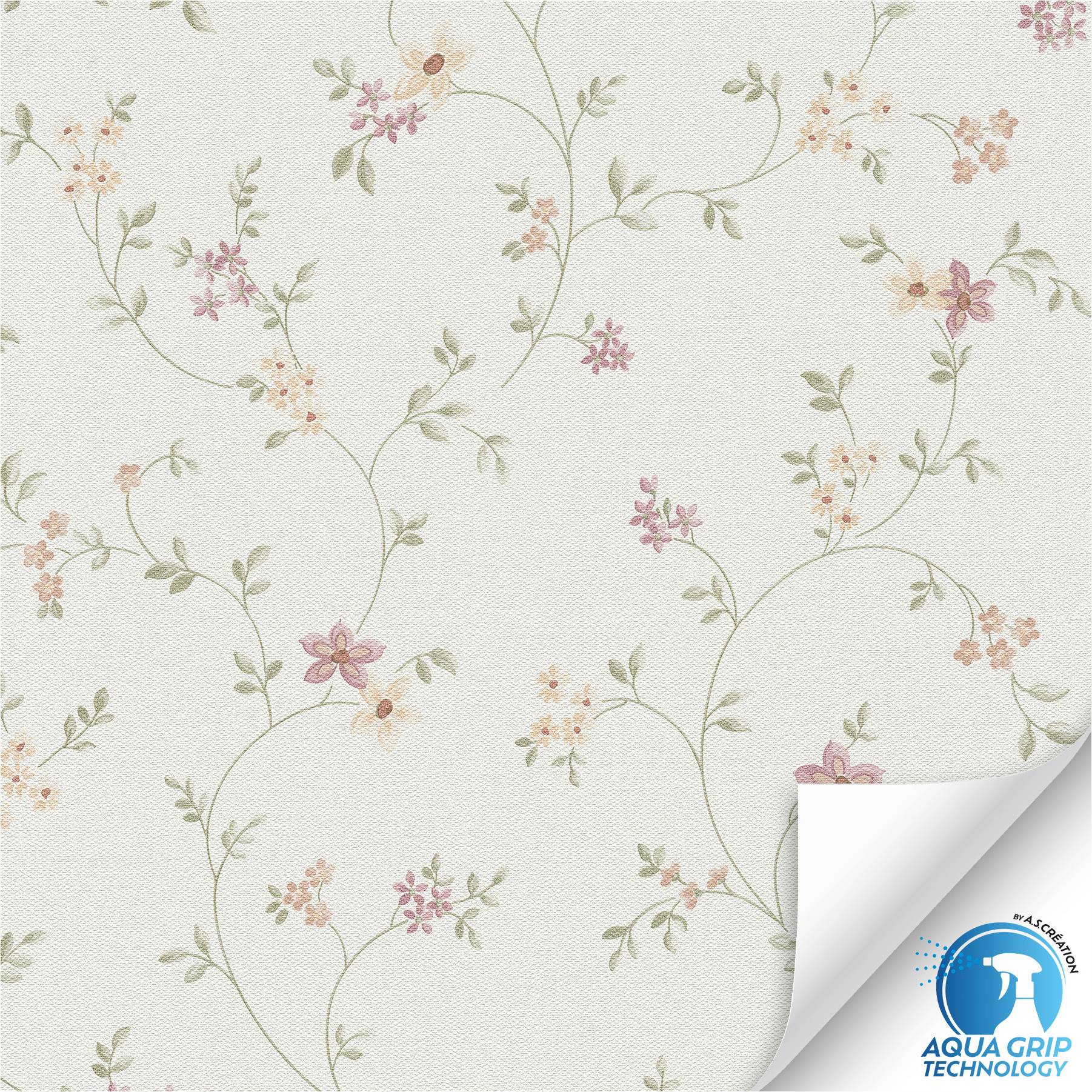 Vliestapete 784551 WOW vorgekleistert Blumen Floral Weiß A.S. Création