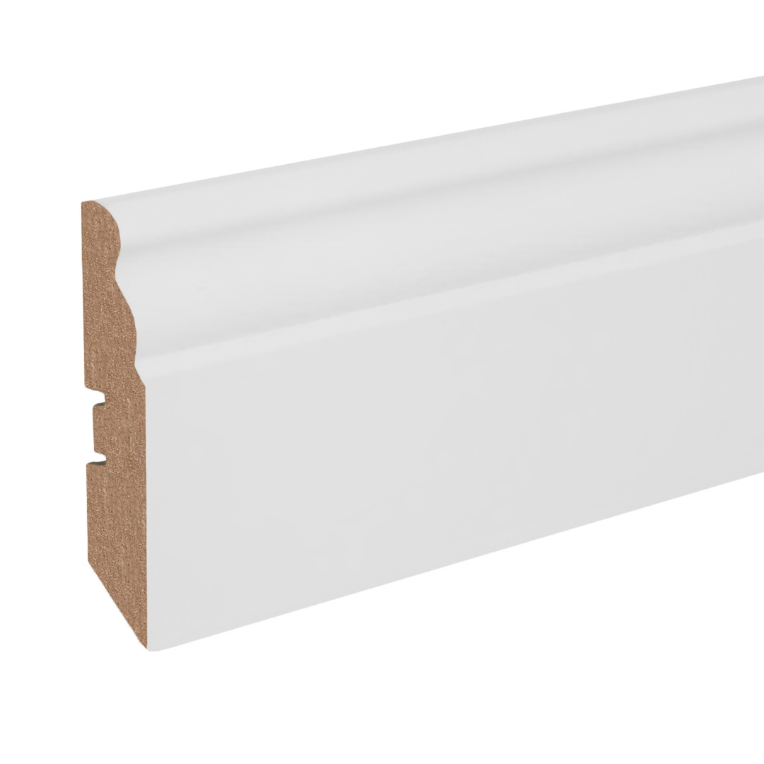 Sockelleiste / Fußleiste / Bodenleiste Cantu-3 (69681) | 19 x 96 x 2500 mm | Weiß