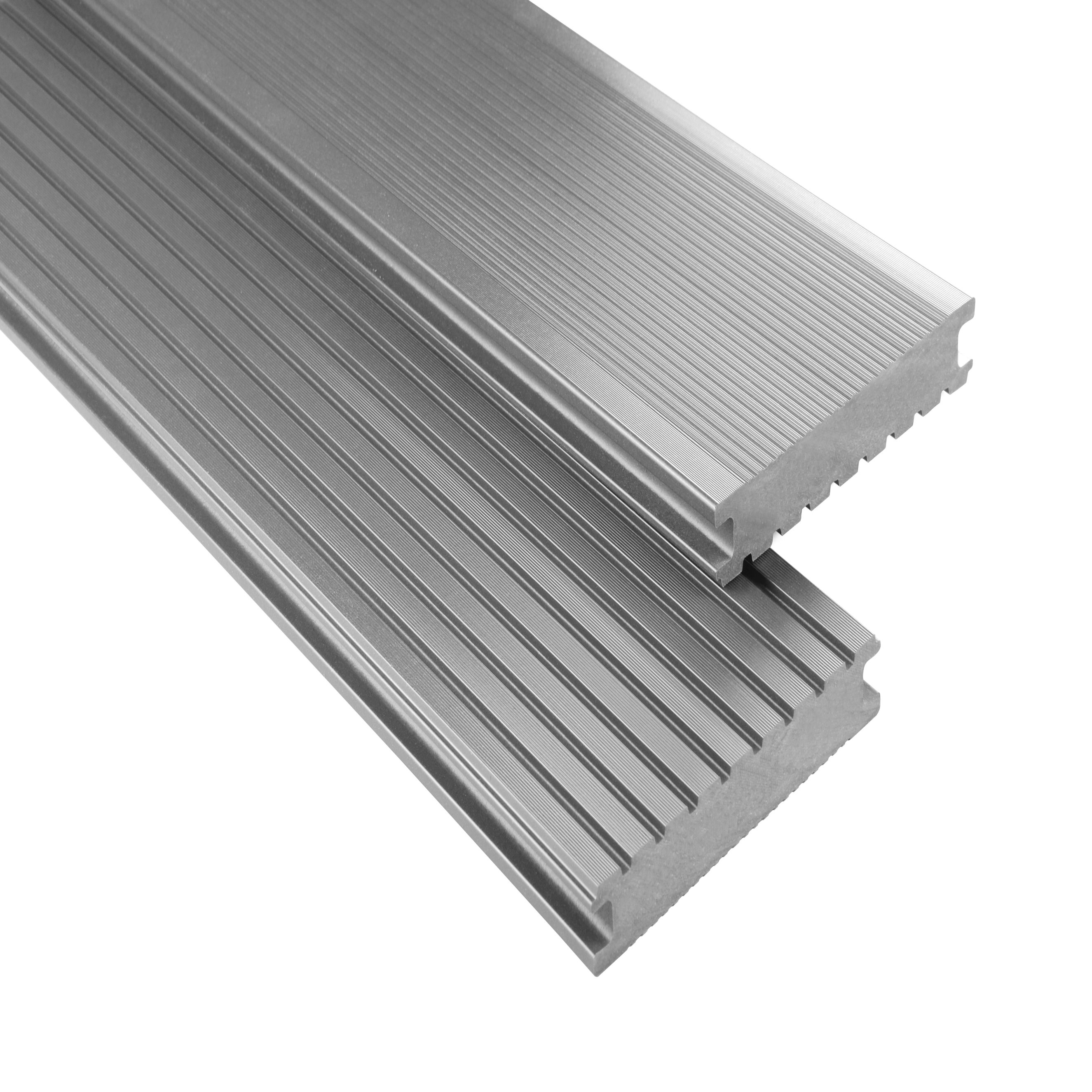 WPC Terrassendiele 14.5 x 2.6 cm Bodendiele Vollprofil Standard Grau Terrasse Kovalex