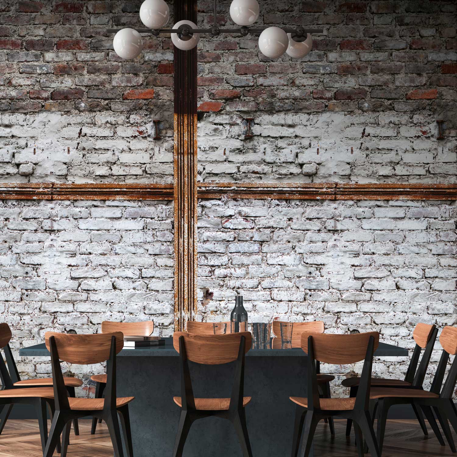 Tadessi Fototapete Steinoptik M1-No.10250 Digitaldruck Tapete Grau Schwarz - Vintage Loft Industrial