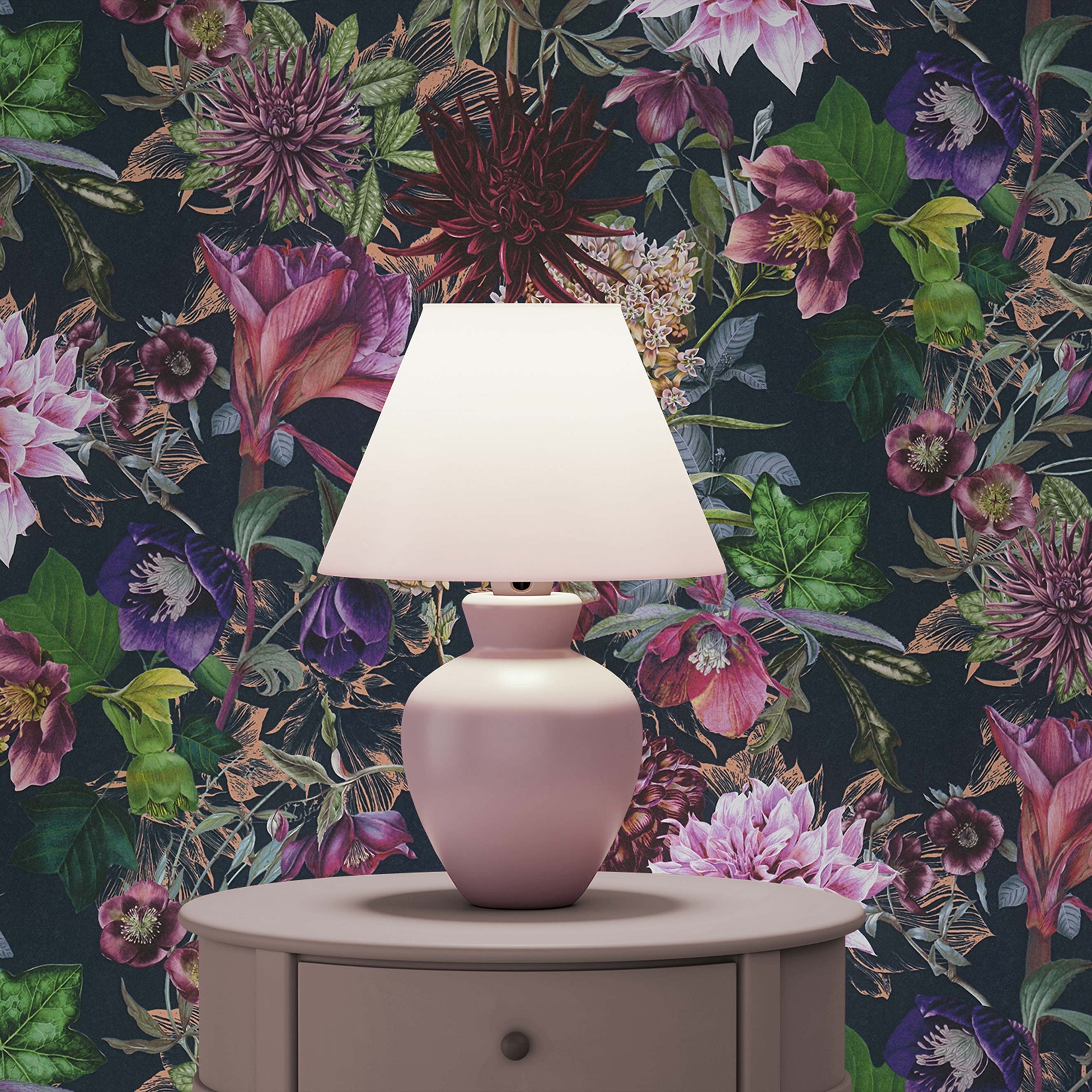 Tapete Dschungel Camilla M1-No.777 | Vliestapete | Grün | Schwarz | Blumenoptik | Floral