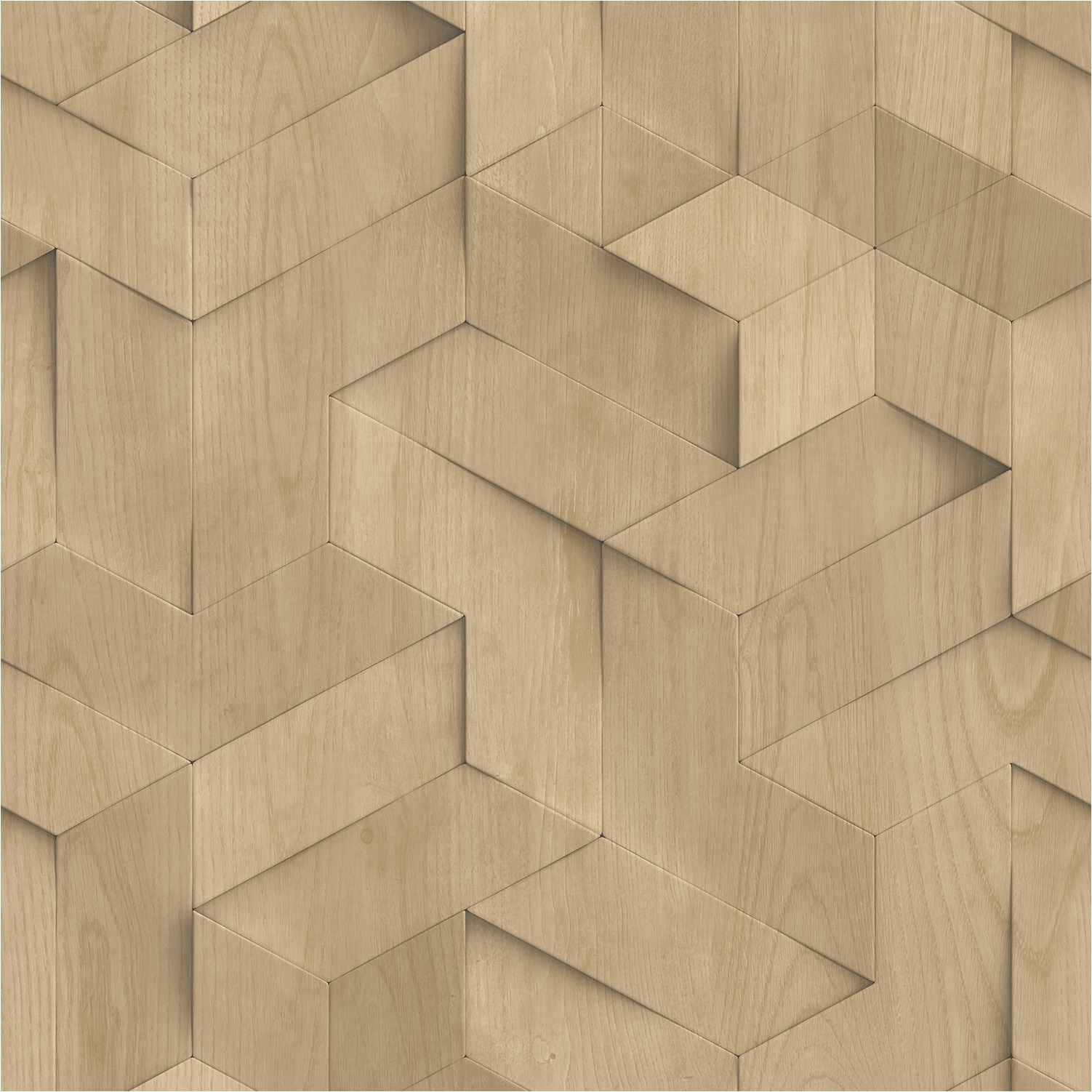 Vliestapete M74417 Brut Braun Holzoptik, Geometrisch Vlies 0.53 x 10.05 m Ugépa