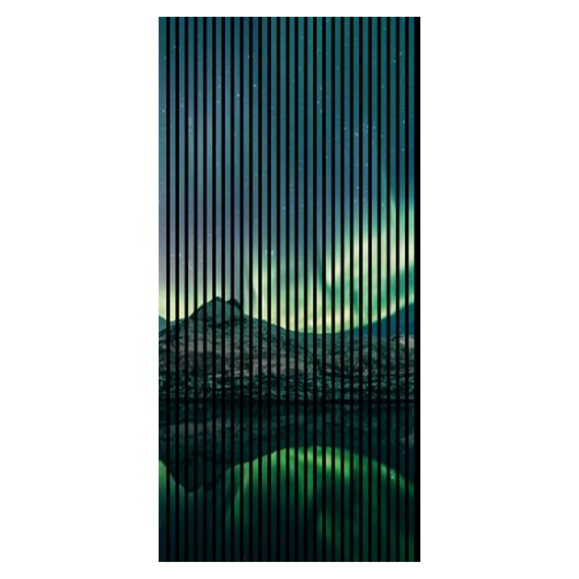 Akustikpaneele mit Digitaldruck Nordlichter Wasser Berge Wandpaneele Grün Blau in versch. Größen