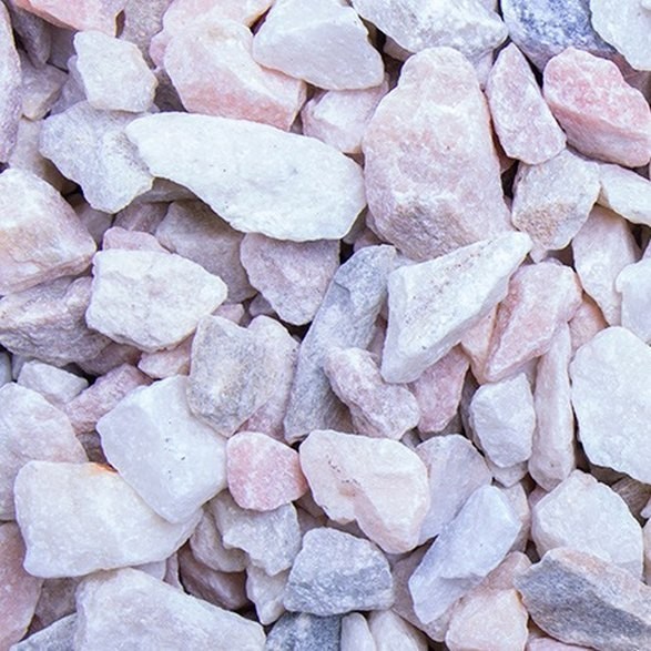 Rosario Splitt 8 - 16 mm Edelsplitt Marmor Naturstein Weiß Rosa Garten Steine GSH