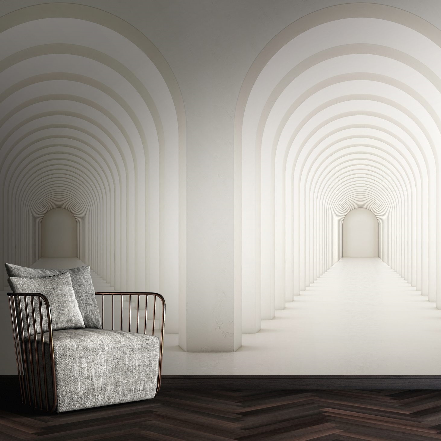 382821_HauptNah A.S. Creation Fototapete The Wall 382821 Ein Motiv pro Rolle 3D Optik Weiß