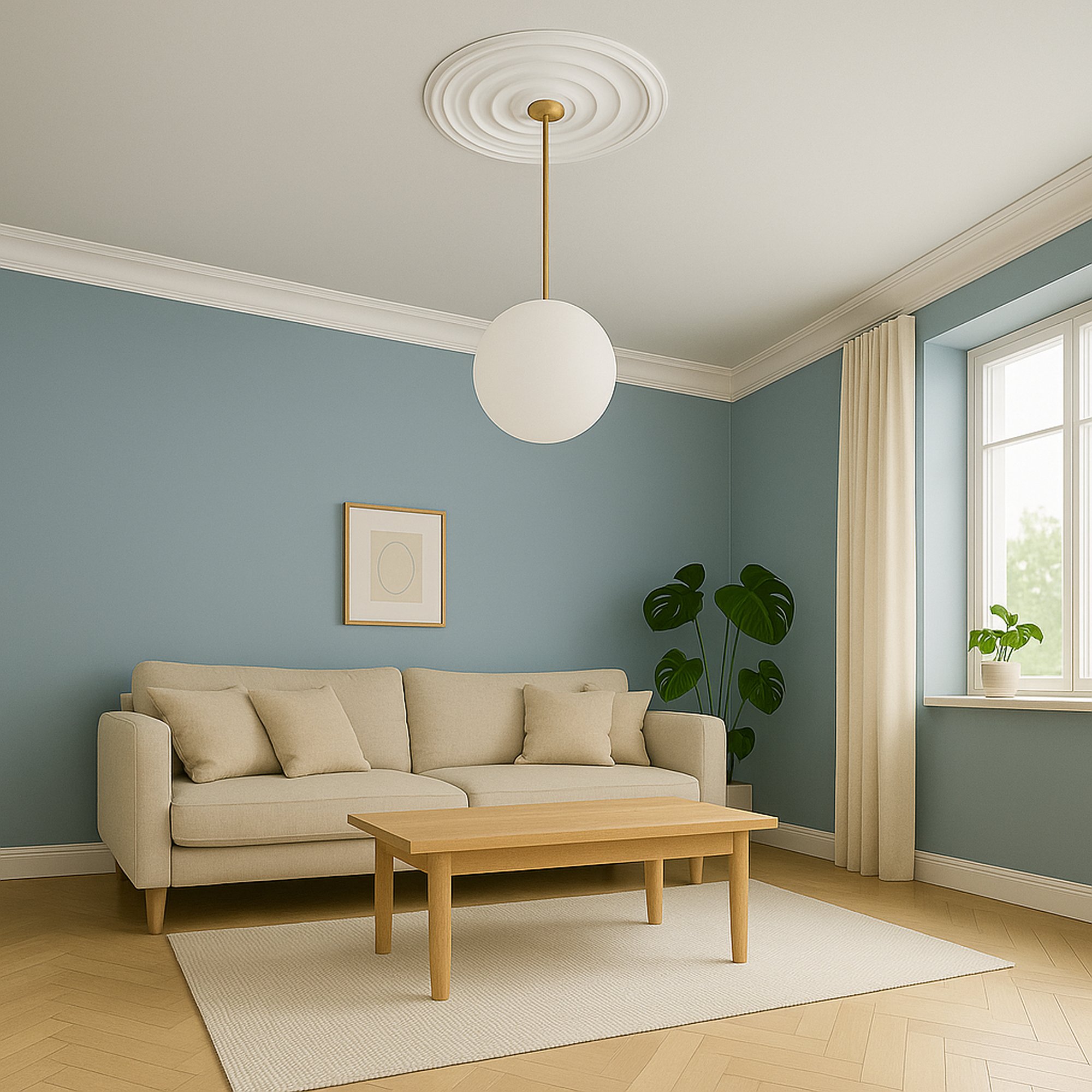 Marbet | Deckenrosette "R1" | Ø 40 cm | Styropor | weiß