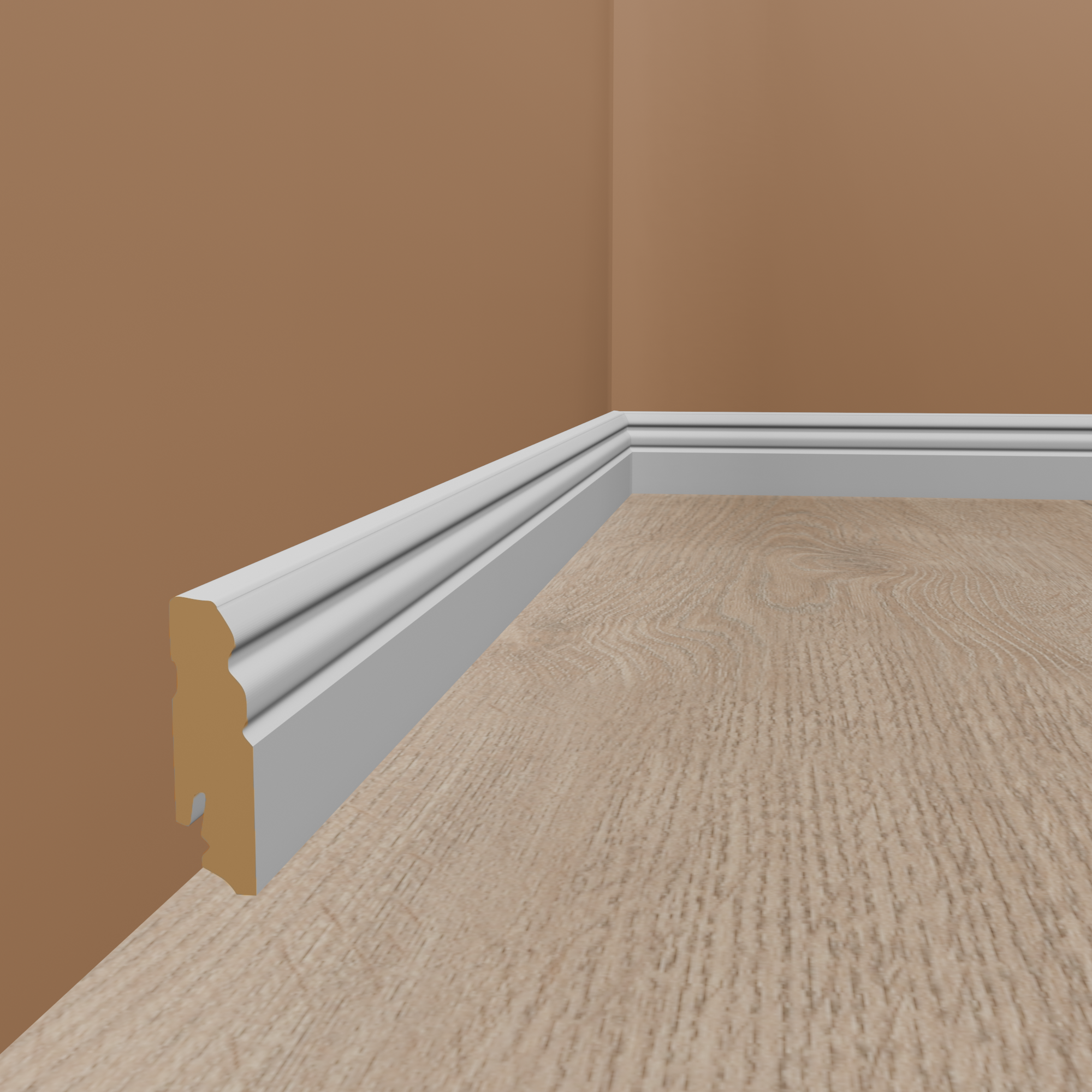 PROVISTON Fußleiste MDF Sockelleiste 18 x 70 x 2400 mm Weiß Foliert Berliner Profil PROVISTON Fußleiste MDF Sockelleiste 18 x 70 x 2400 mm Weiß Foliert Berliner Profil