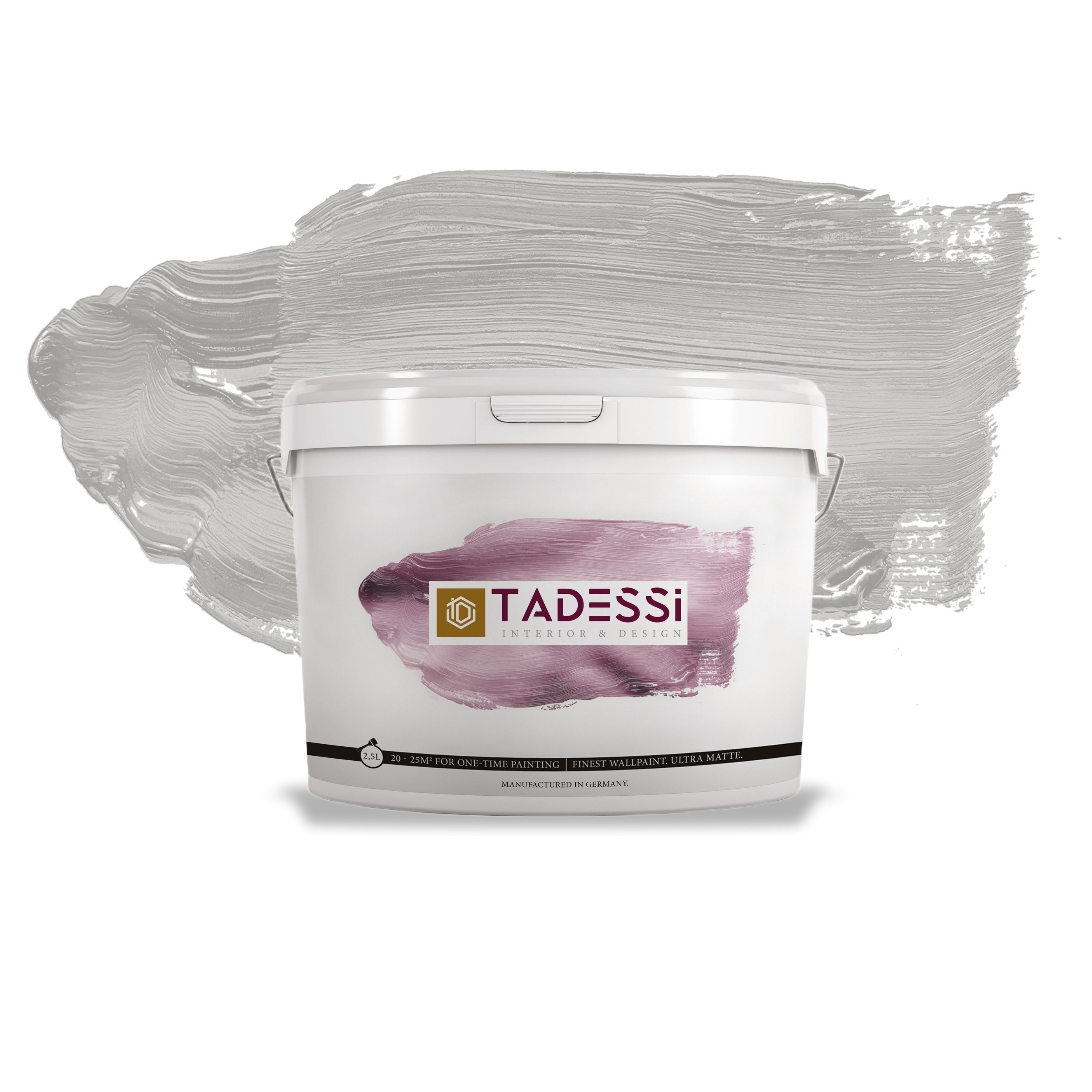 TADESSI Color Vista - Wandfarbe Grau - Steingrau - Matte Innenfarbe - Hochwertige Dispersionsfarbe