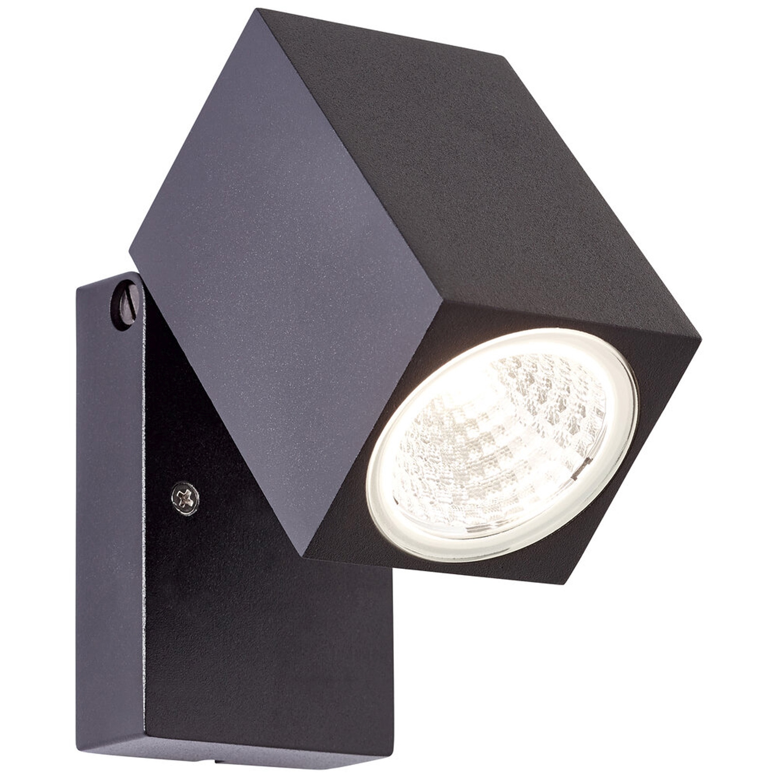 LED Wandleuchte 10 x 9.5 x 6.5 cm Schwarz Glas Wandlampe Modern Lichtfarbe: Warmweiß Harmonisch