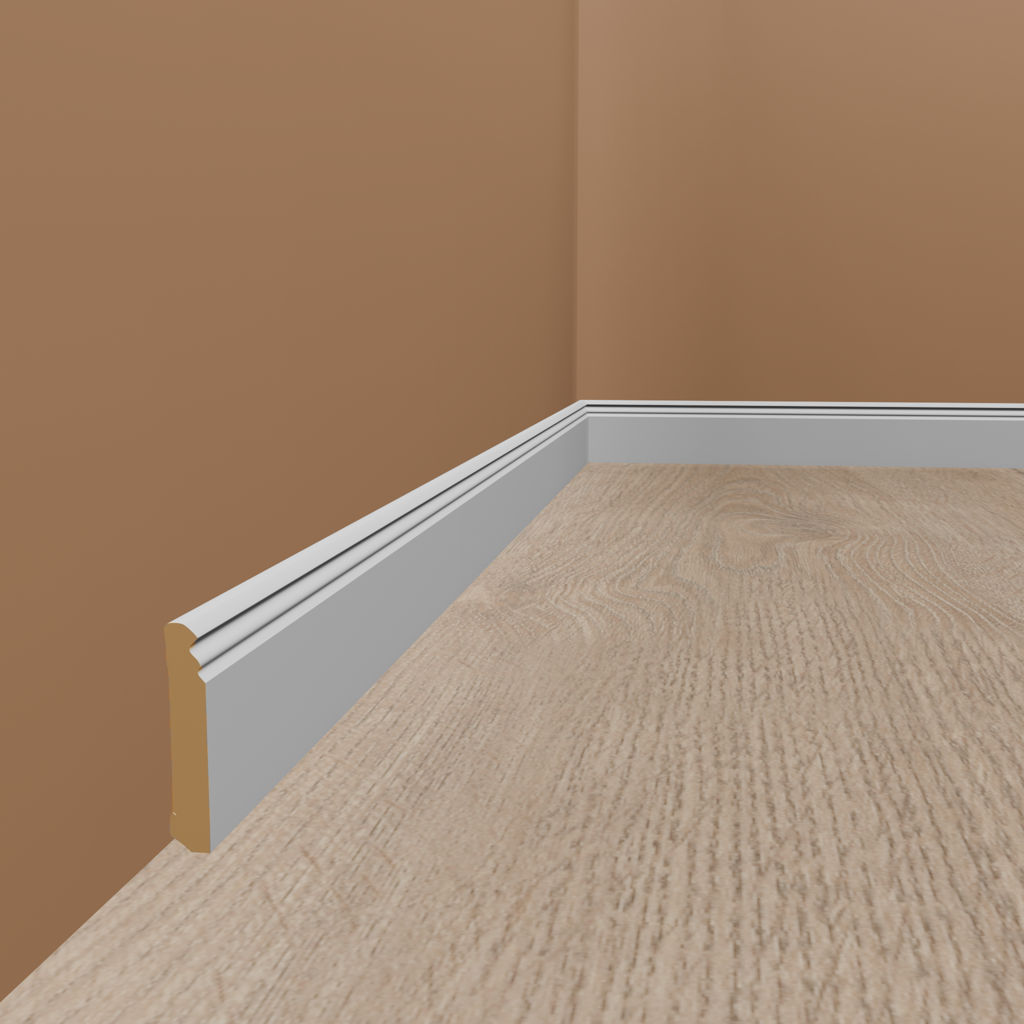 Sockelleiste Wiesbaden MDF 19 x 96 x 2500 mm Weiß Berliner Profil by PROVISTON