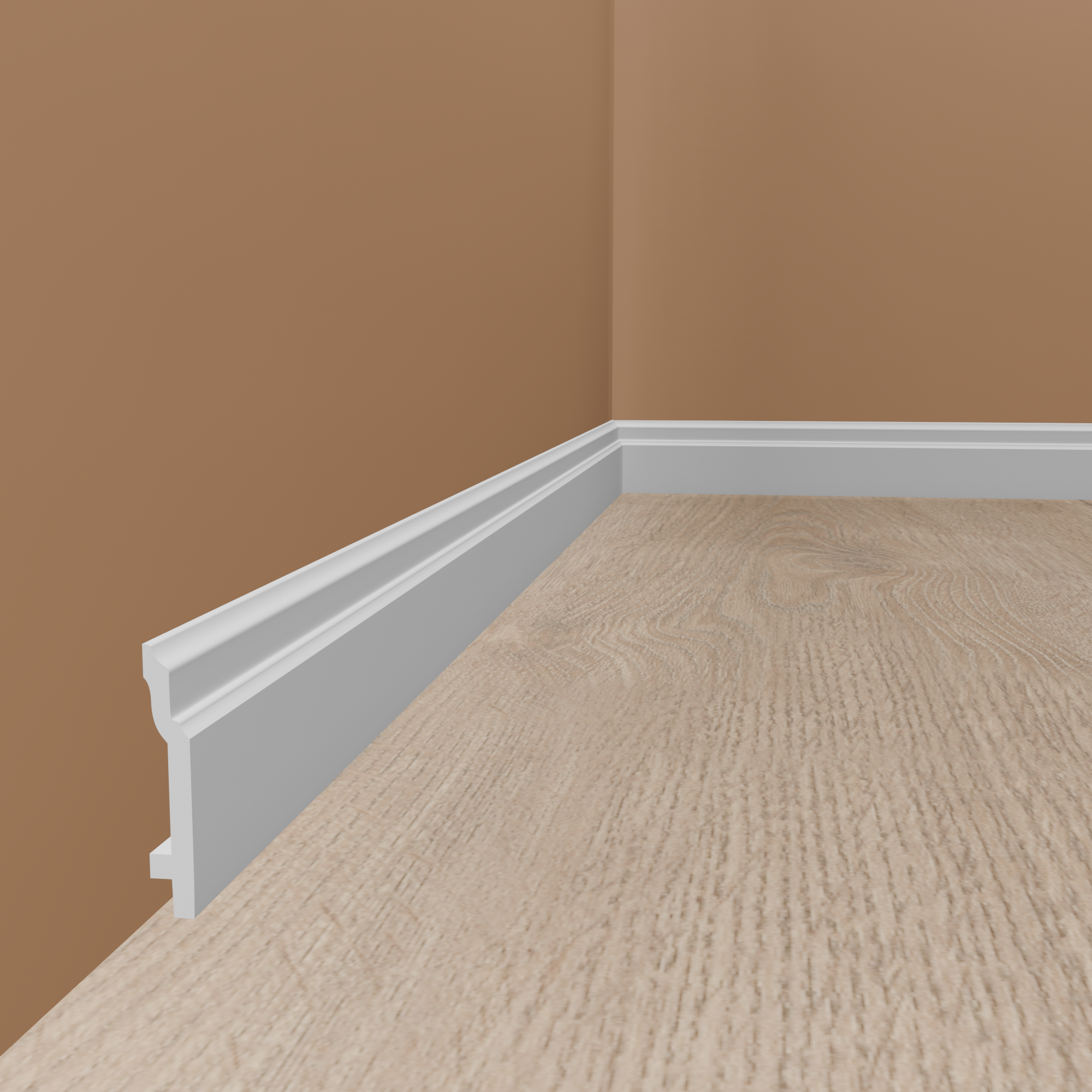 Marbet Sockelleiste "HF-1" Kunststoff 24.5 x 108 x 2000 mm Weiß moderne Fußleiste