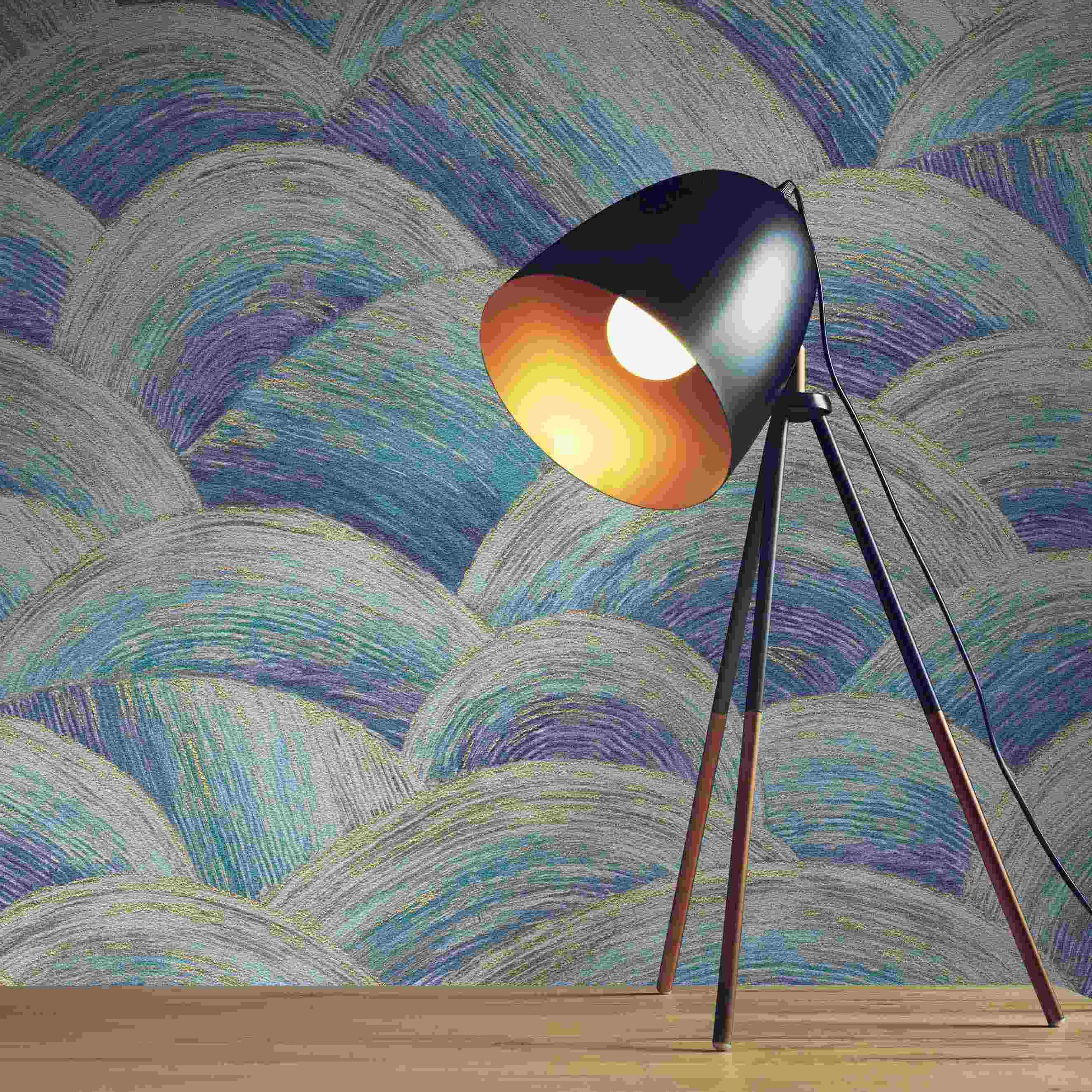 Tapete Vintage Retro M1-No.4333 Vlies Blau Türkis Abstrakt Tadessi 10.05 x 0.53 m