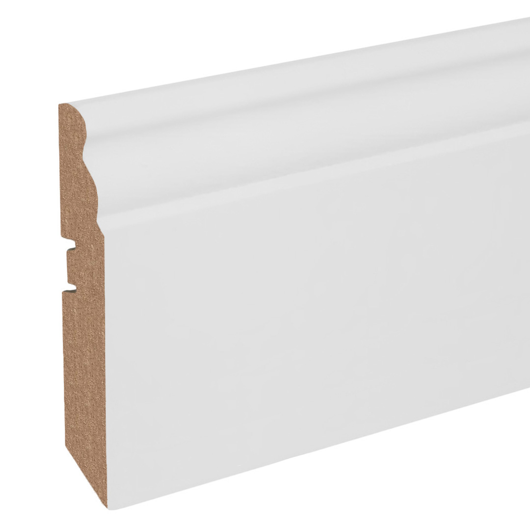 Sockelleiste / Fußleiste / Bodenleiste Cantu-4 (69683) | 19 x 120 x 2500 mm | Weiß