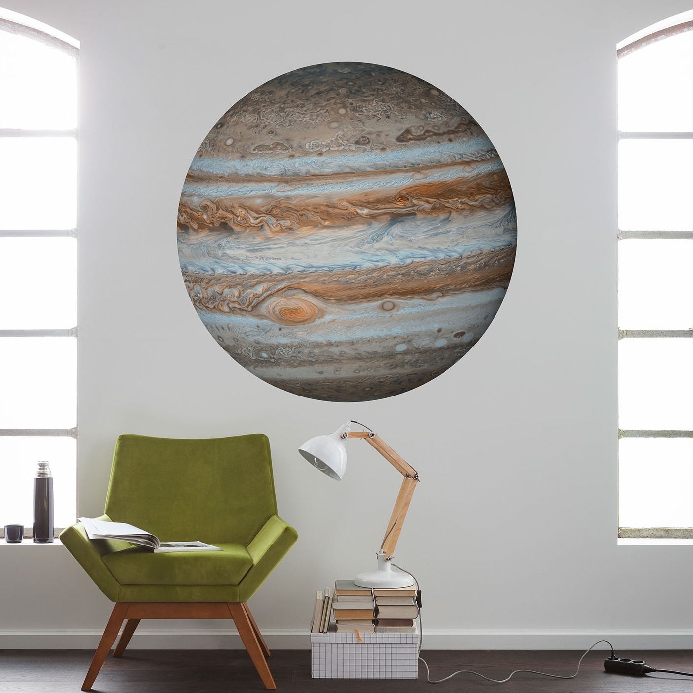 Komar Fototapete Disney Dot Jupiter 125 x 125 cm Wandtattoo Vlies Selbstklebend Planeten Marmor