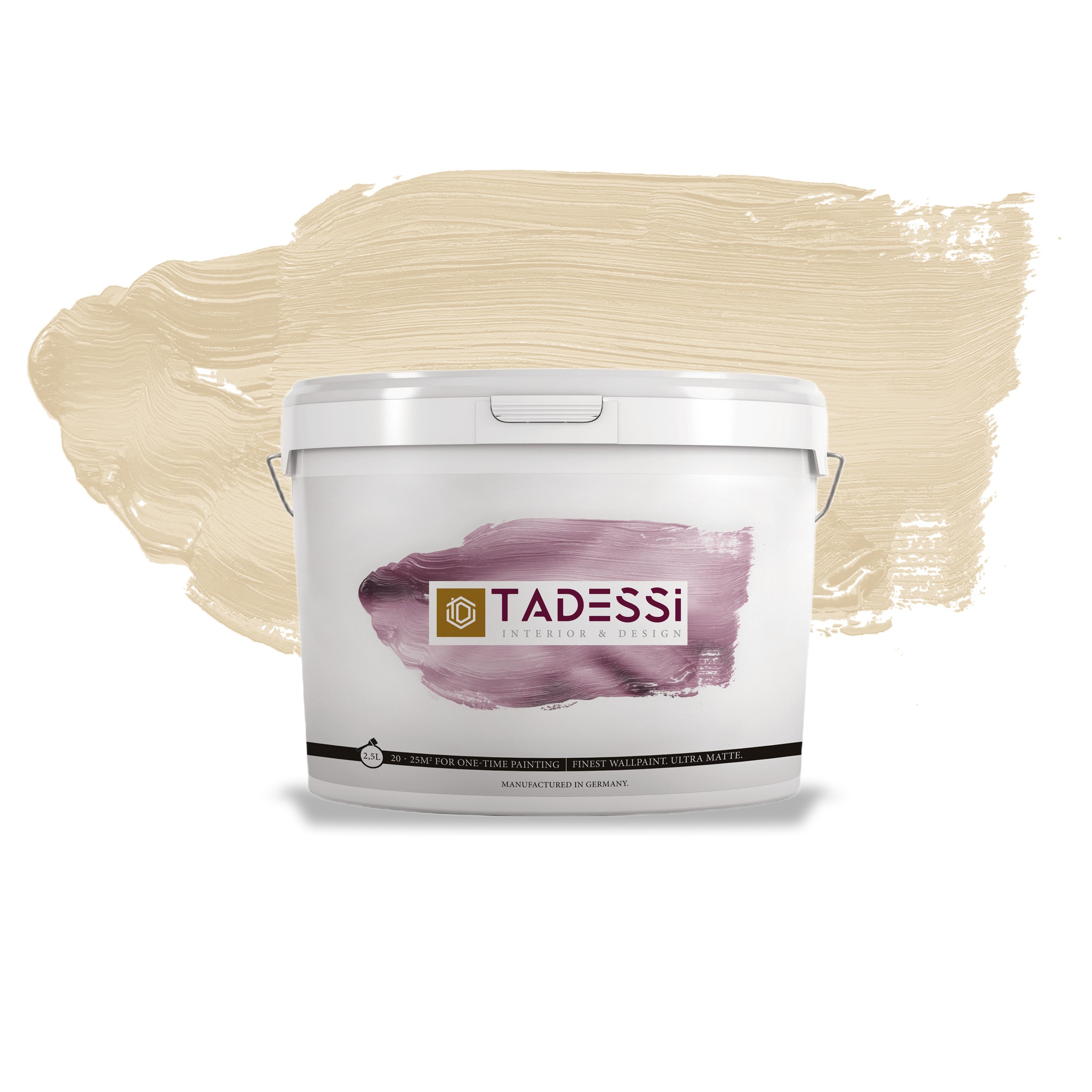 TADESSI Color Vista - Wandfarbe Pastell Beige - Matte Innenfarbe - Hochwertige Dispersionsfarbe