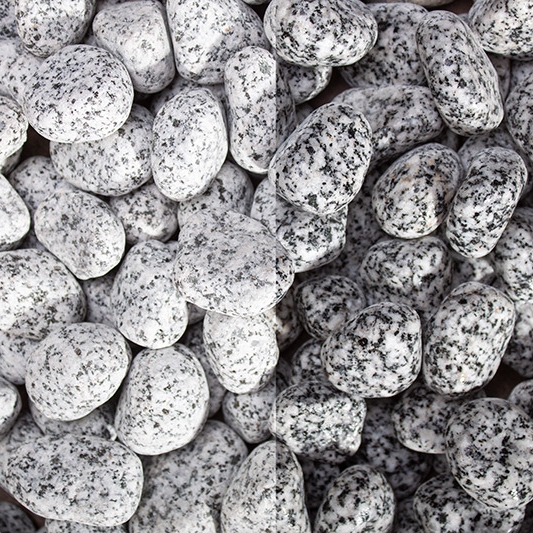Gletscherkies Granit 10 - 20 mm Zierkies Getrommelt Grau Granit Gartendeko Naturstein GSH