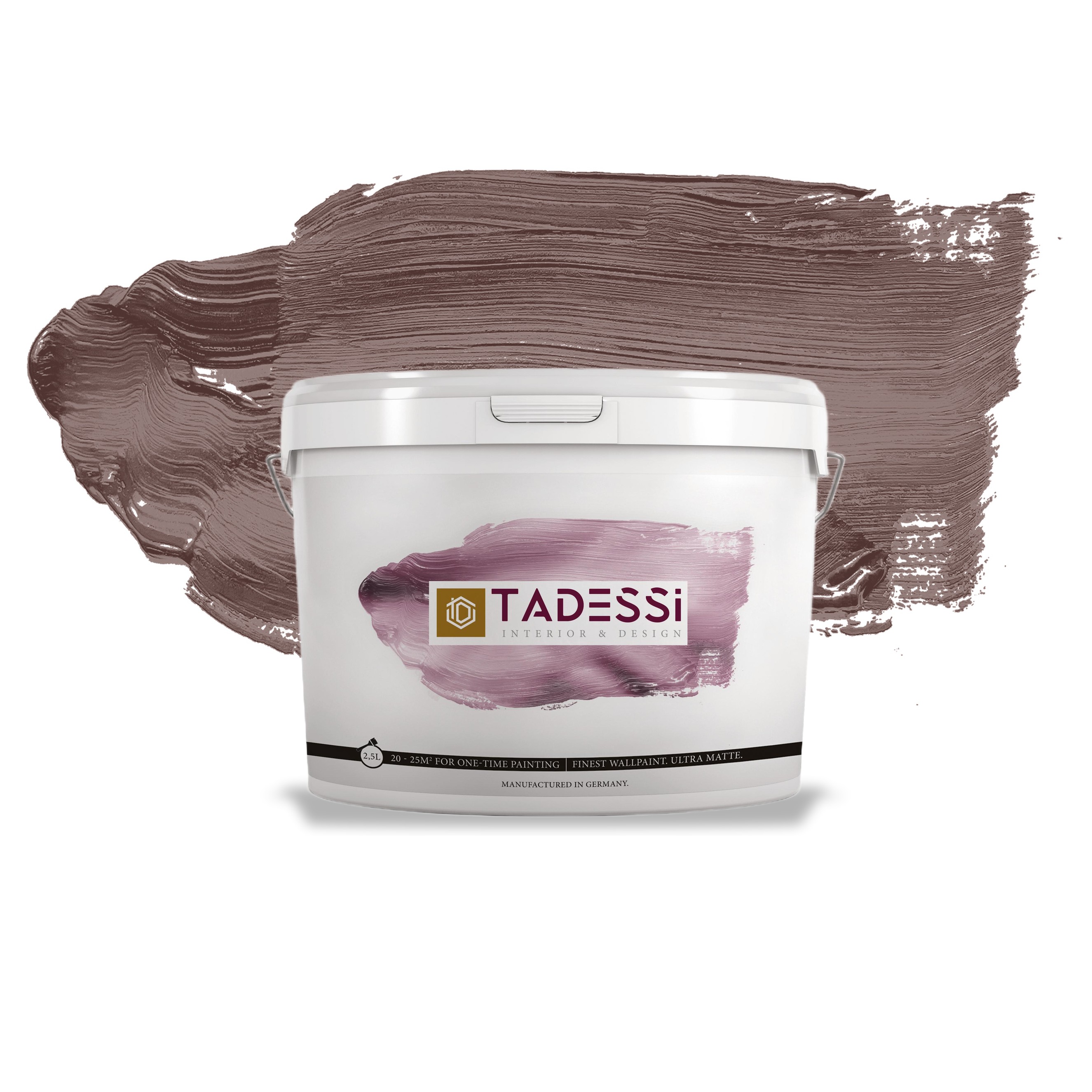 TADESSI Color Vista - Wandfarbe Braun - Kastaniebraun - Matte Innenfarbe - Hochwertige Dispersion