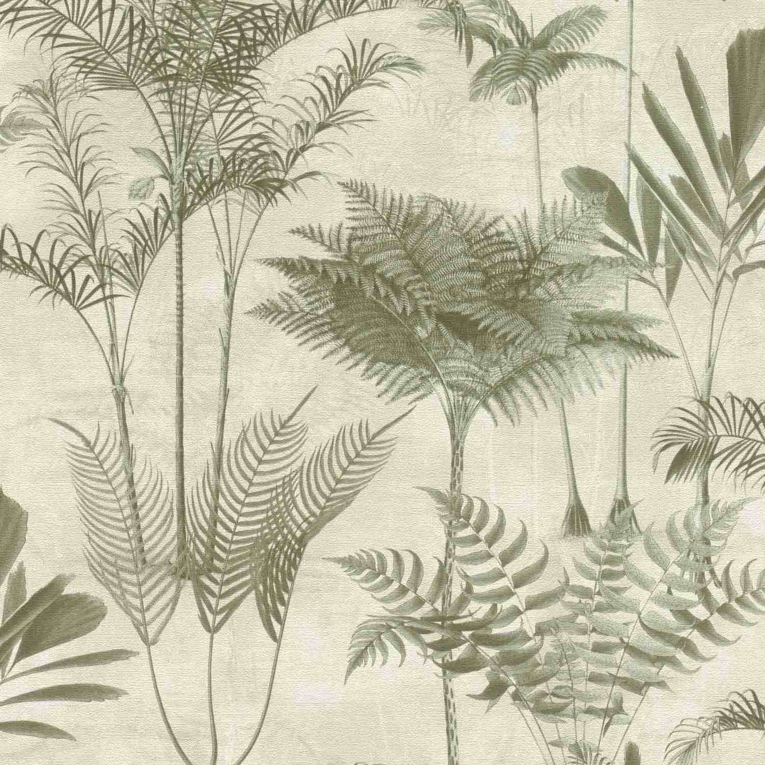 Rasch | Lirico | 555141 | Vliestapete | Botanisch | 0.53 x 10.05 m | Beige | Grün