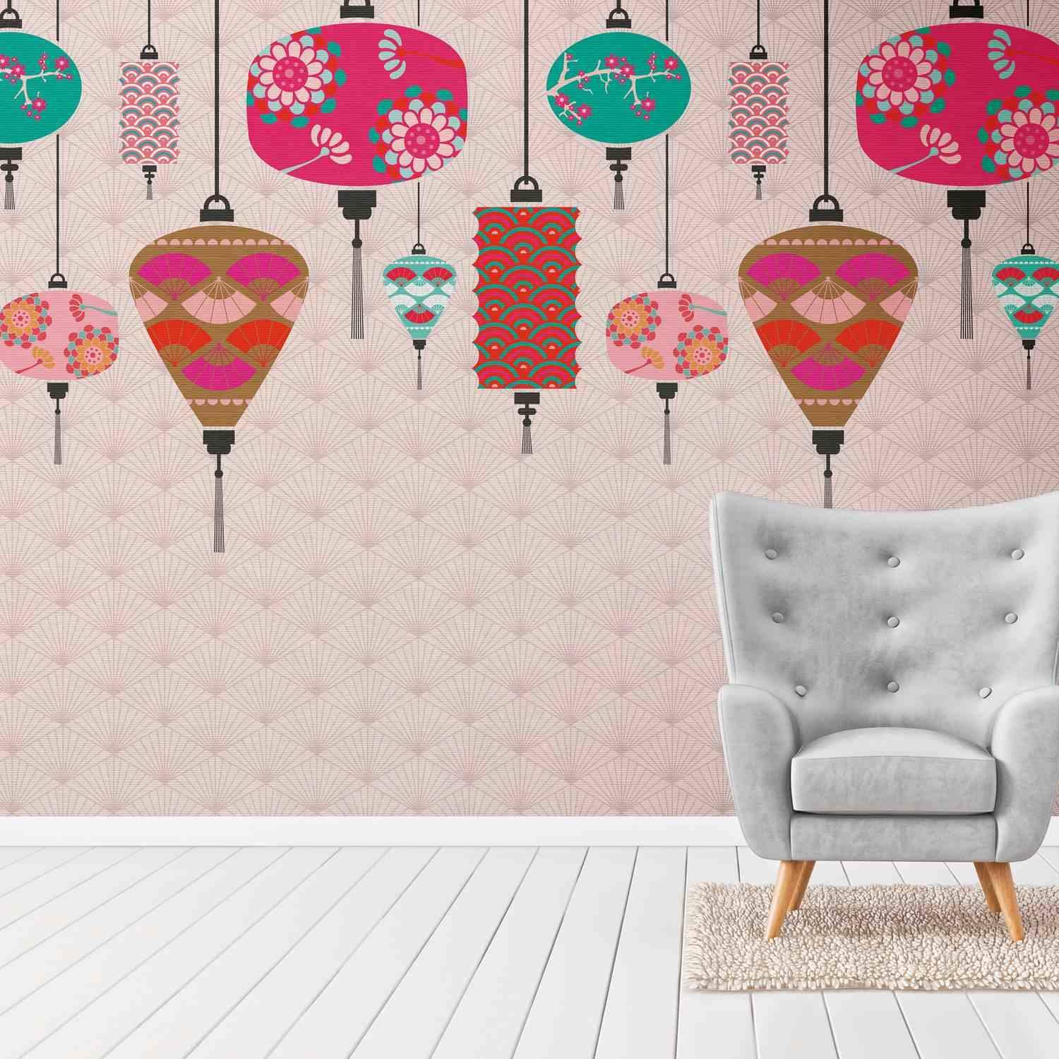 382481_HauptNah A.S. Creation Fototapete The Wall 382481 Ein Motiv pro Rolle Japanisch Rosa