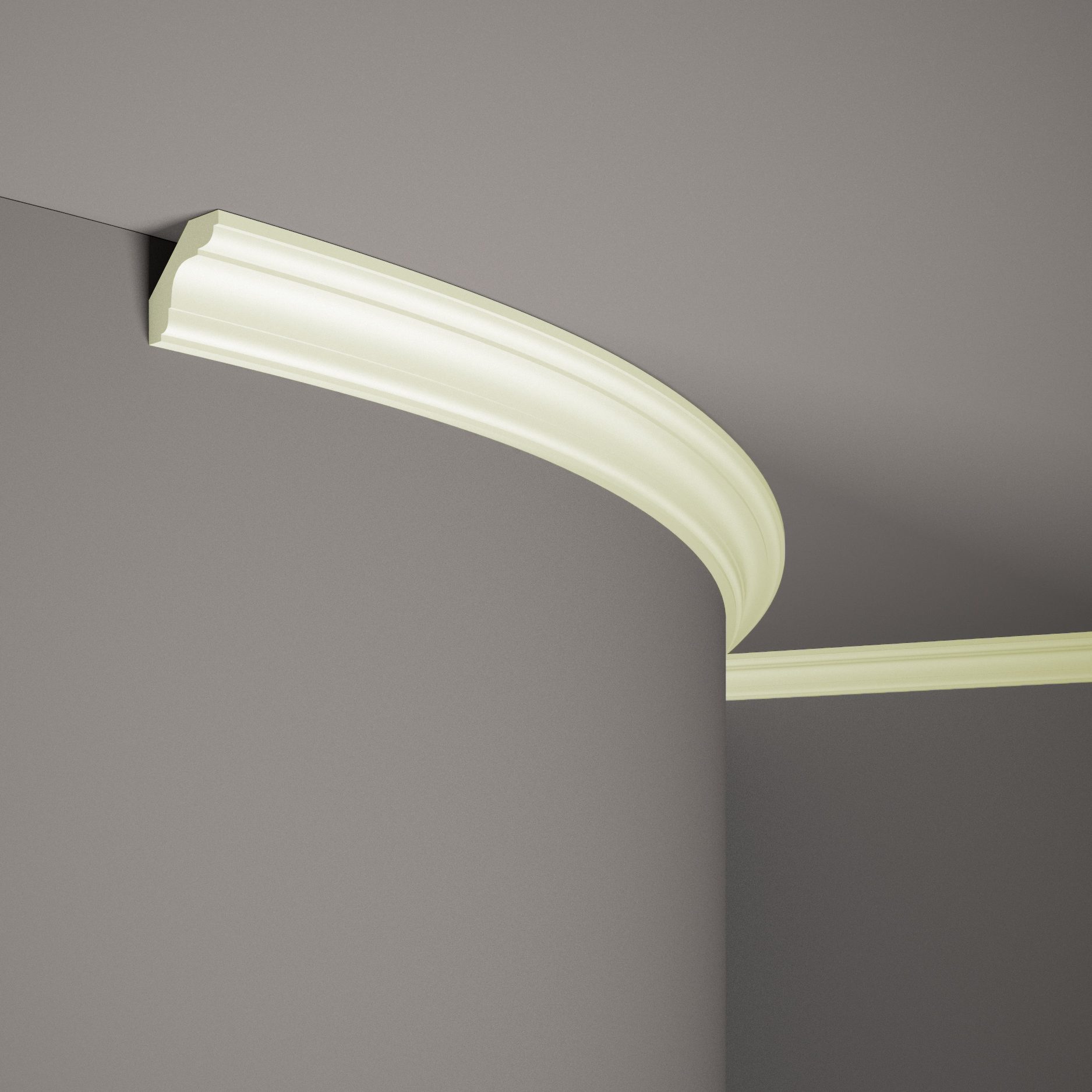 Mardom flexible Deckenleiste MDB112F Profoam 44 x 44 x 2000 mm Weiß Stuckleiste biegsam